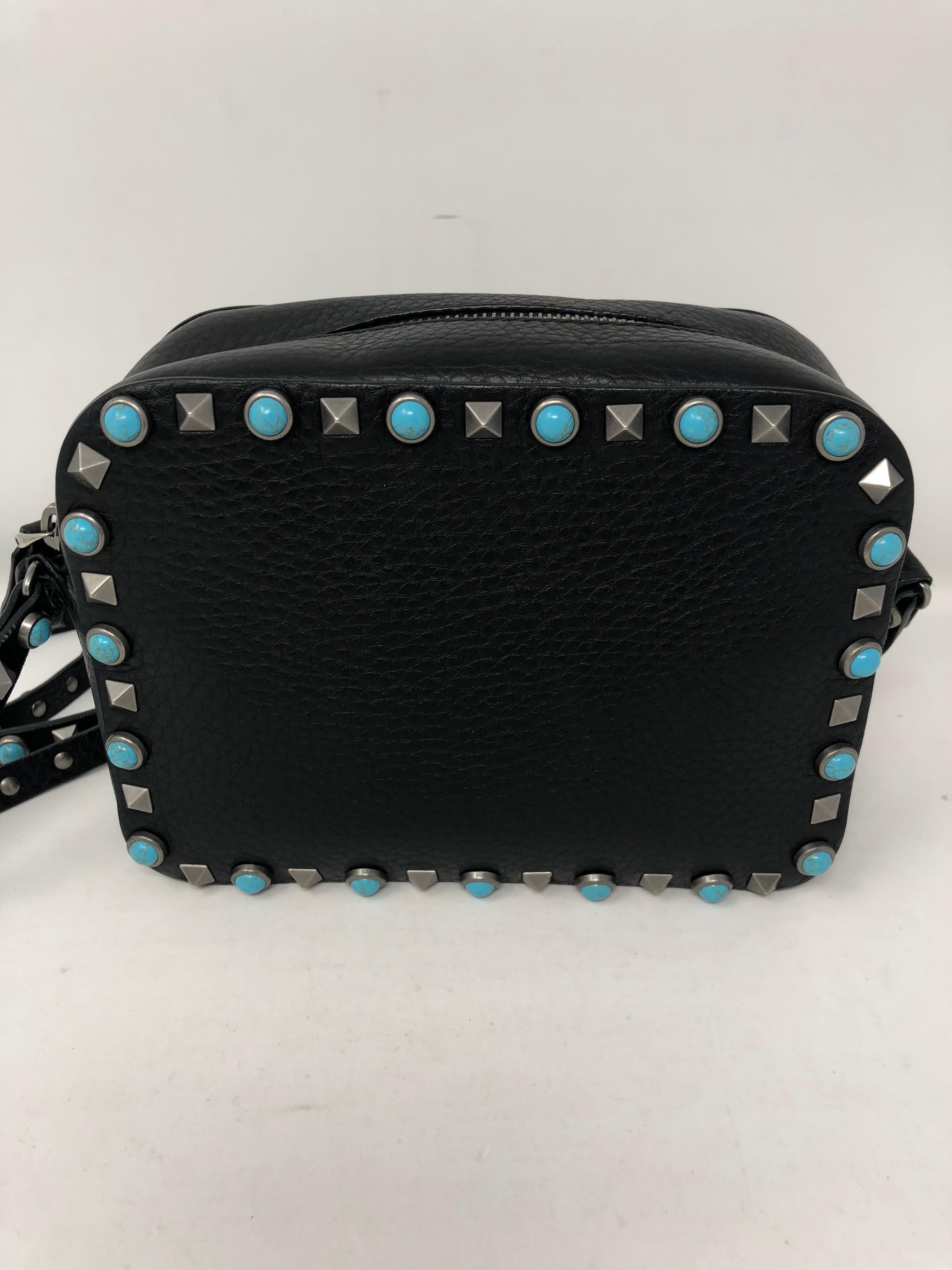Valentino Rockstud Turquoise Stone Crossbody Bag In New Condition In Athens, GA