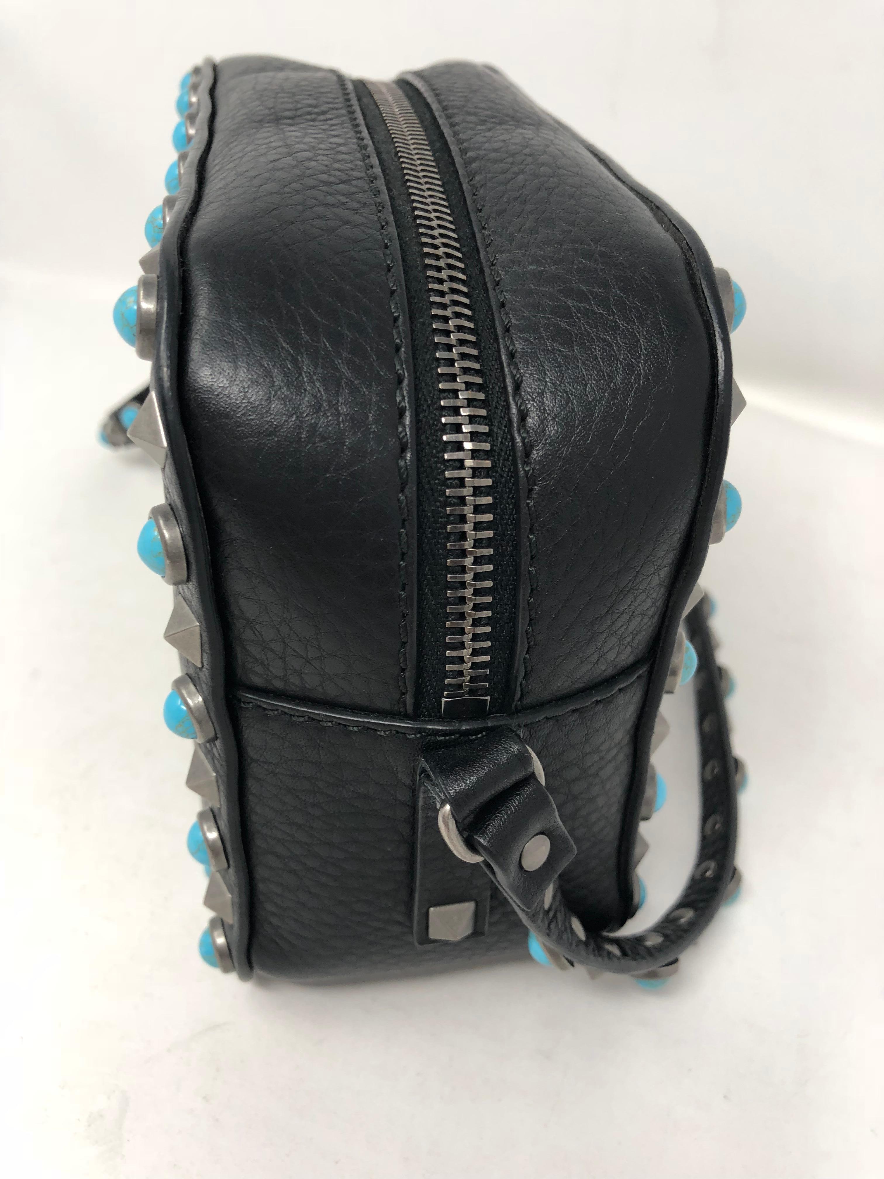 Women's or Men's Valentino Rockstud Turquoise Stone Crossbody Bag