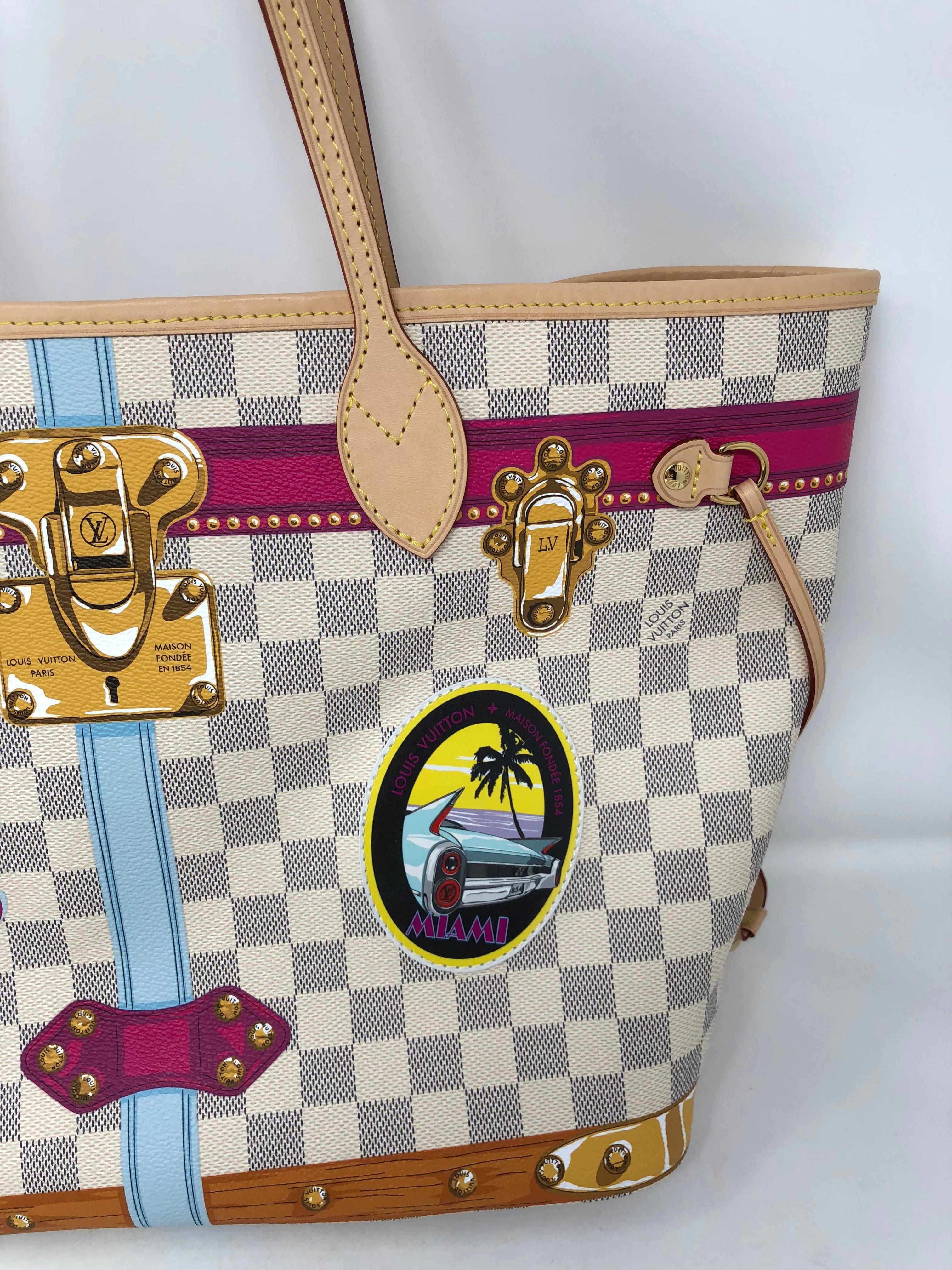 Louis Vuitton Miami Special Trunks Neverfull MM Damier Azur Bag 1