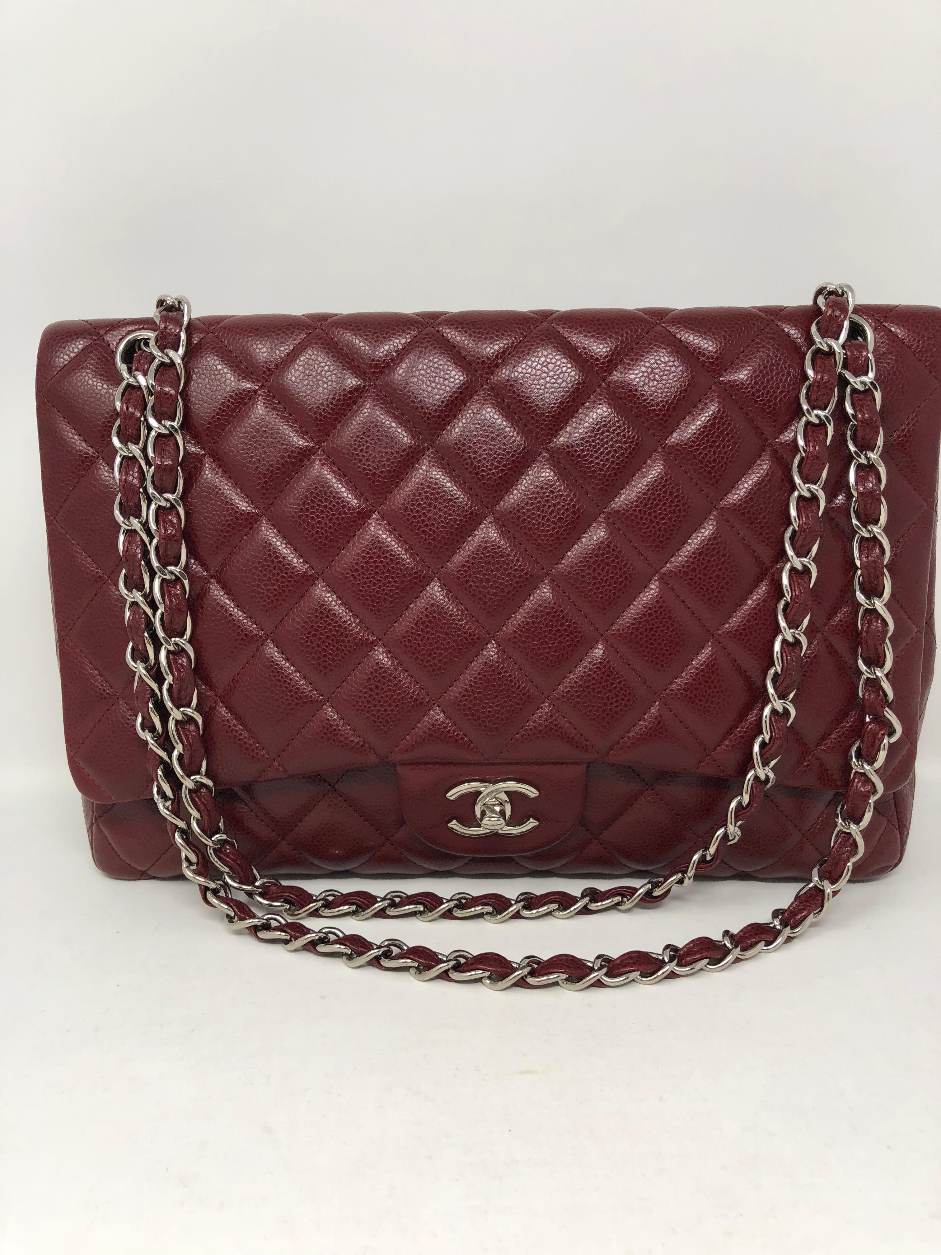 Women's or Men's Chanel Burgundy Caviar Leather Maxi