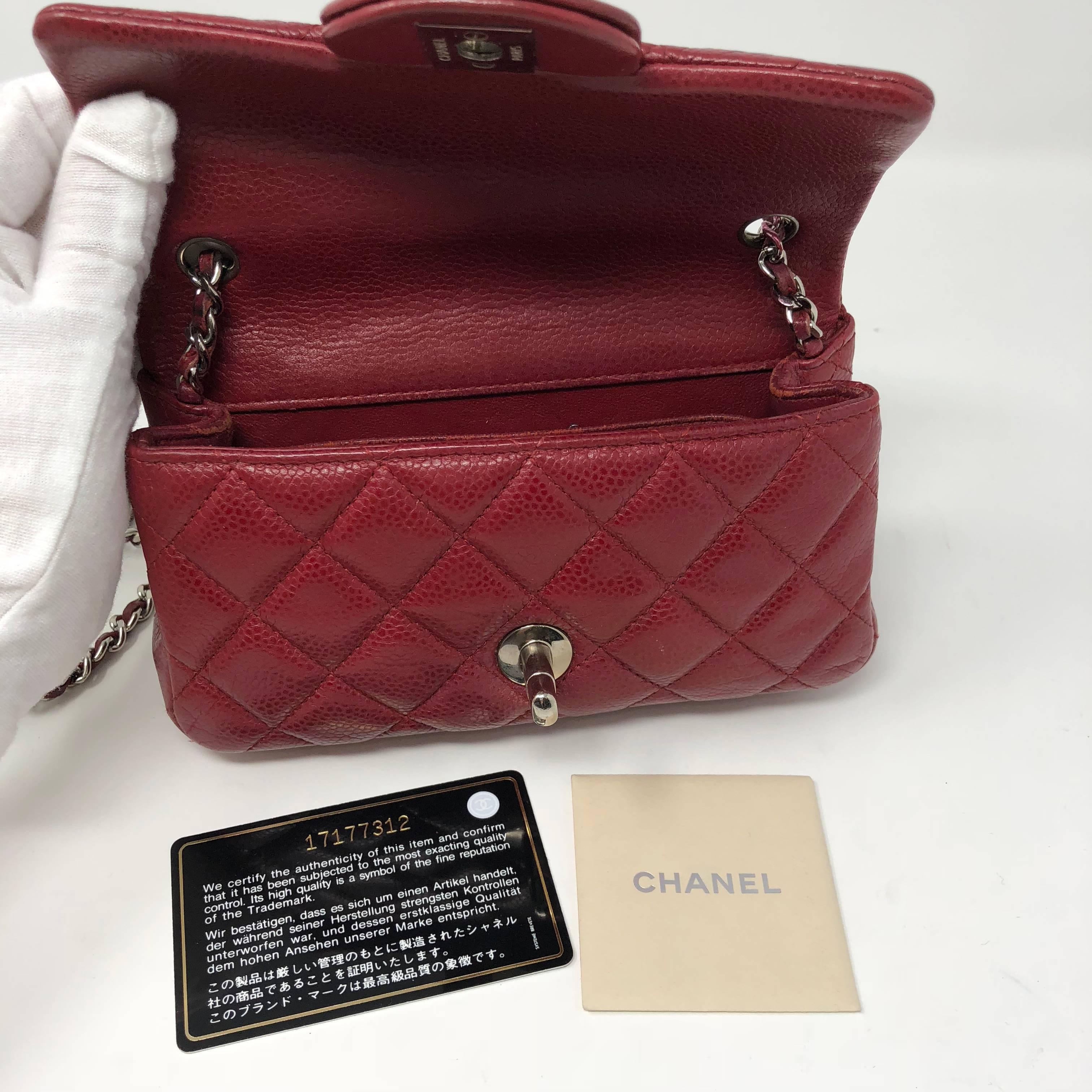 Women's or Men's Red Chanel Mini Mini Leather Crossbody Bag