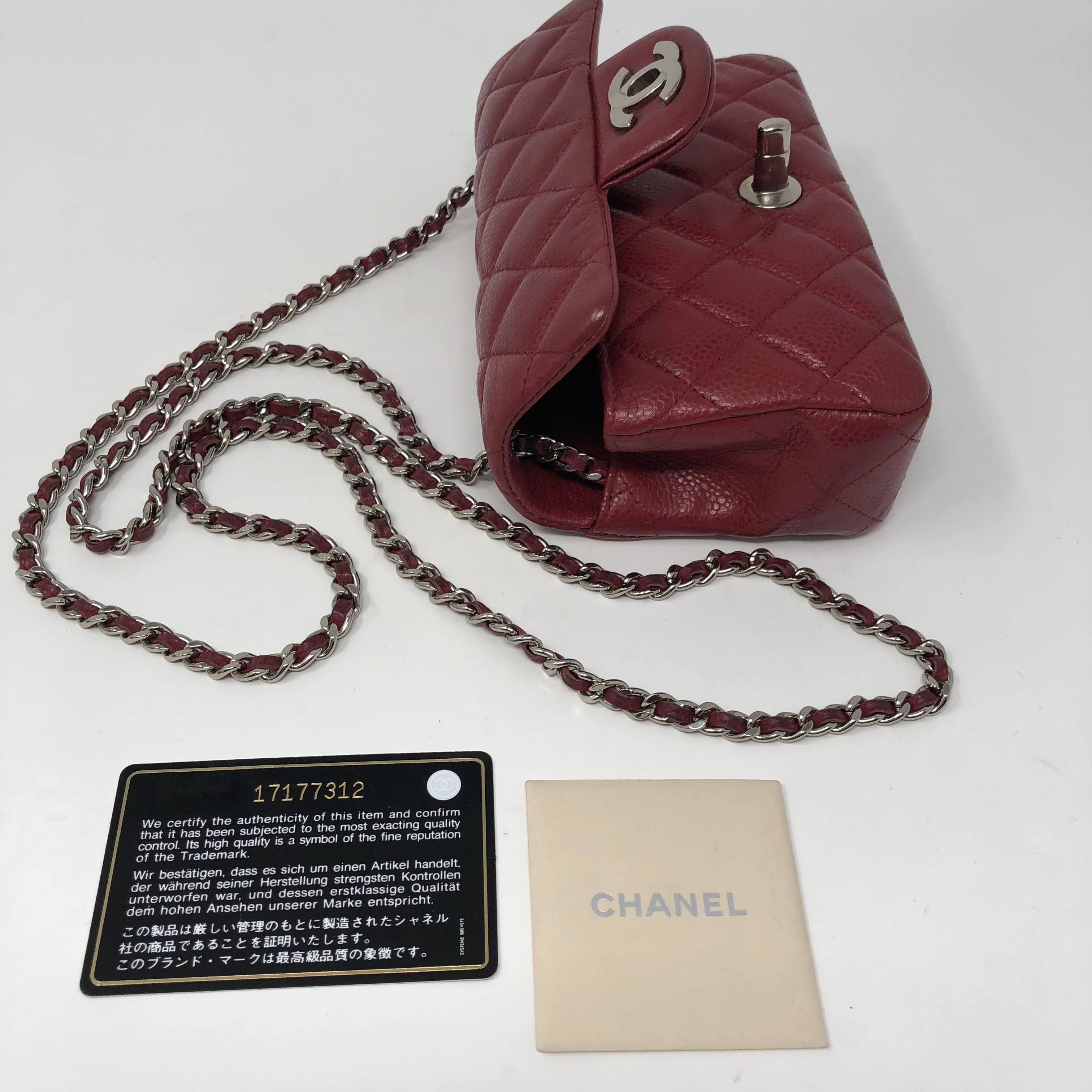 Red Chanel Mini Mini Leather Crossbody Bag 4