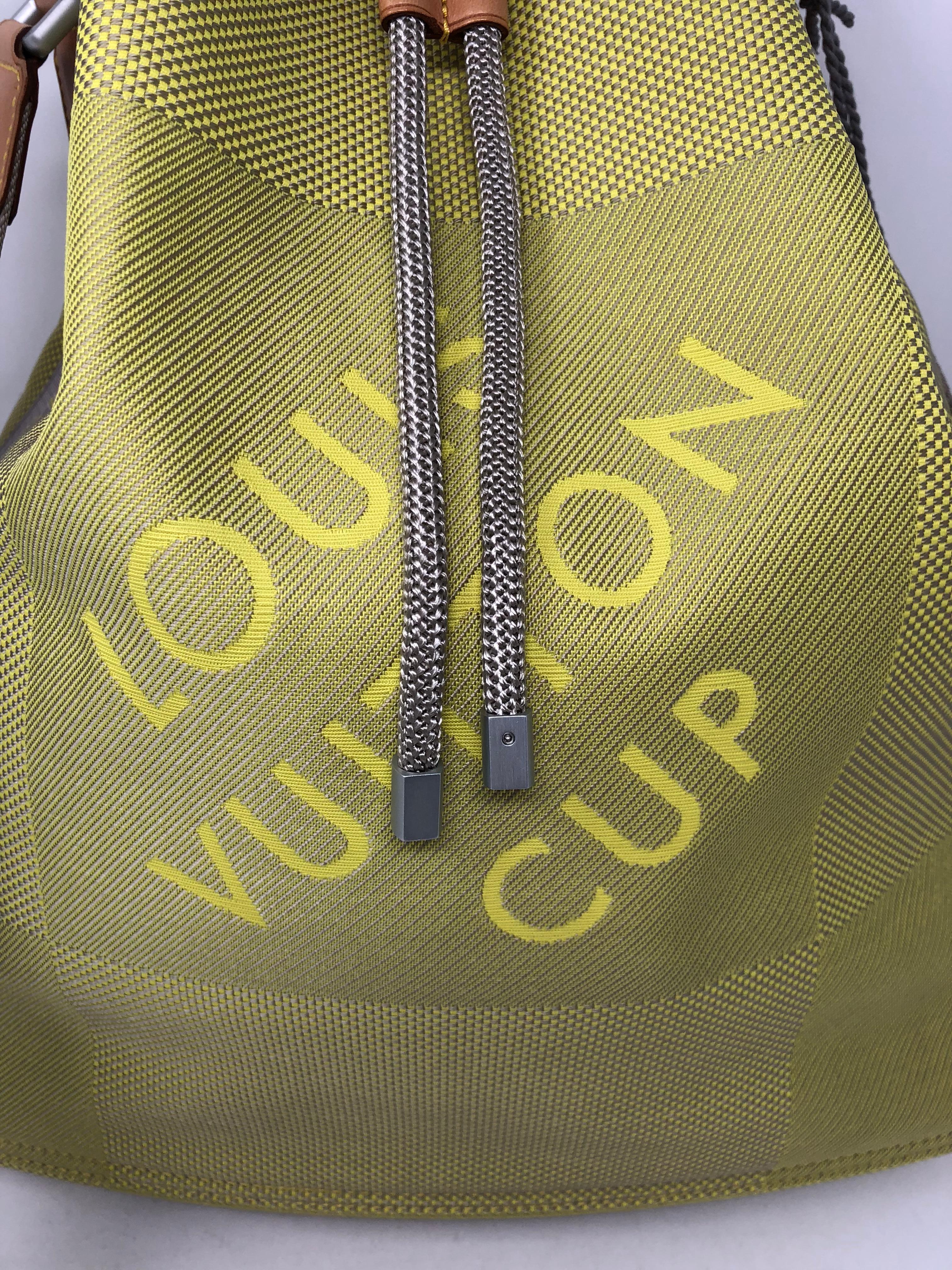 Women's or Men's Louis Vuitton Cup Lime Green Damier Geant Noe Bag
