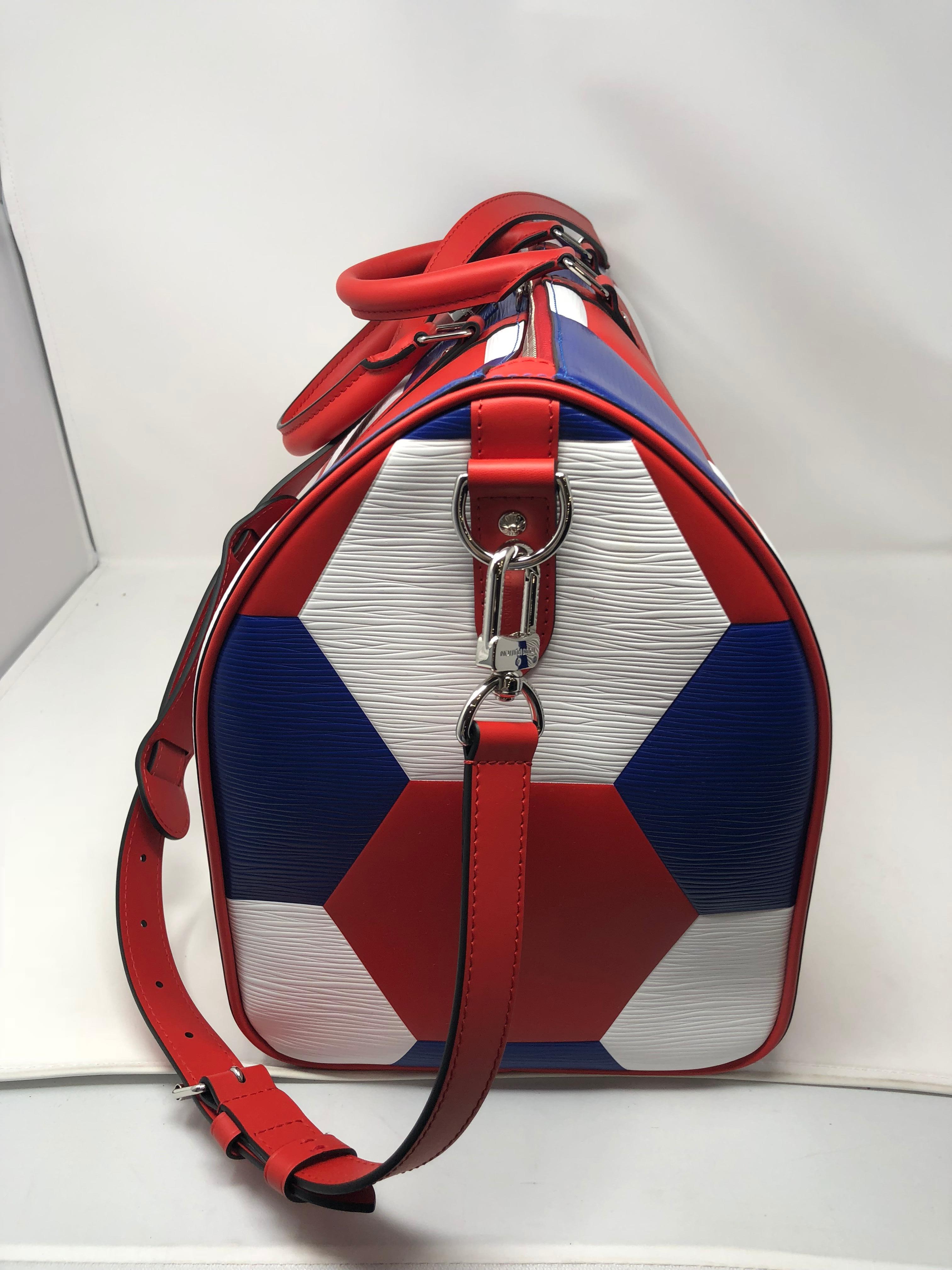 Red Louis Vuitton FIFA World Cup Soccer Keepall 50 Bag