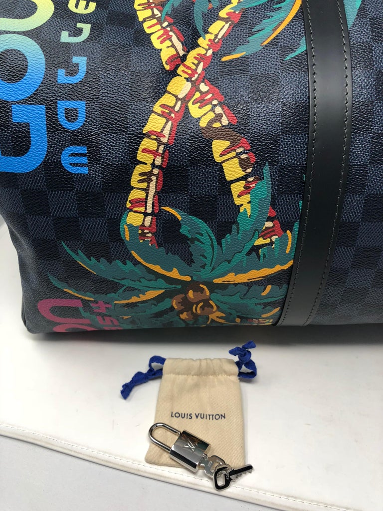 Louis Vuitton Keepall Bandouliere 55 Damier Cobalt Jungle Weekend Travel  Bag
