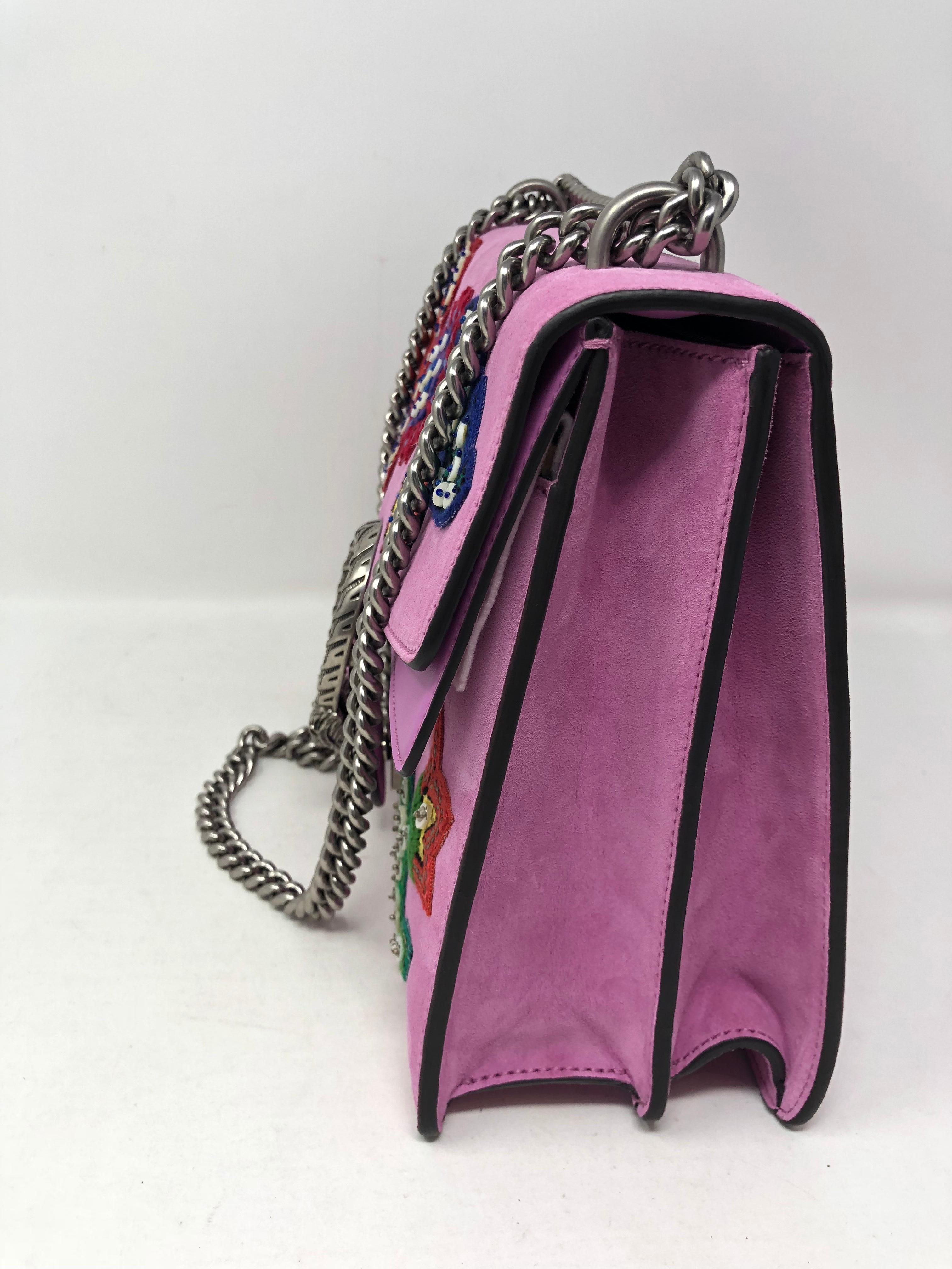 Gucci Dionysus Medium Beaded Heart and Flowers Pink Shoulder Bag  5