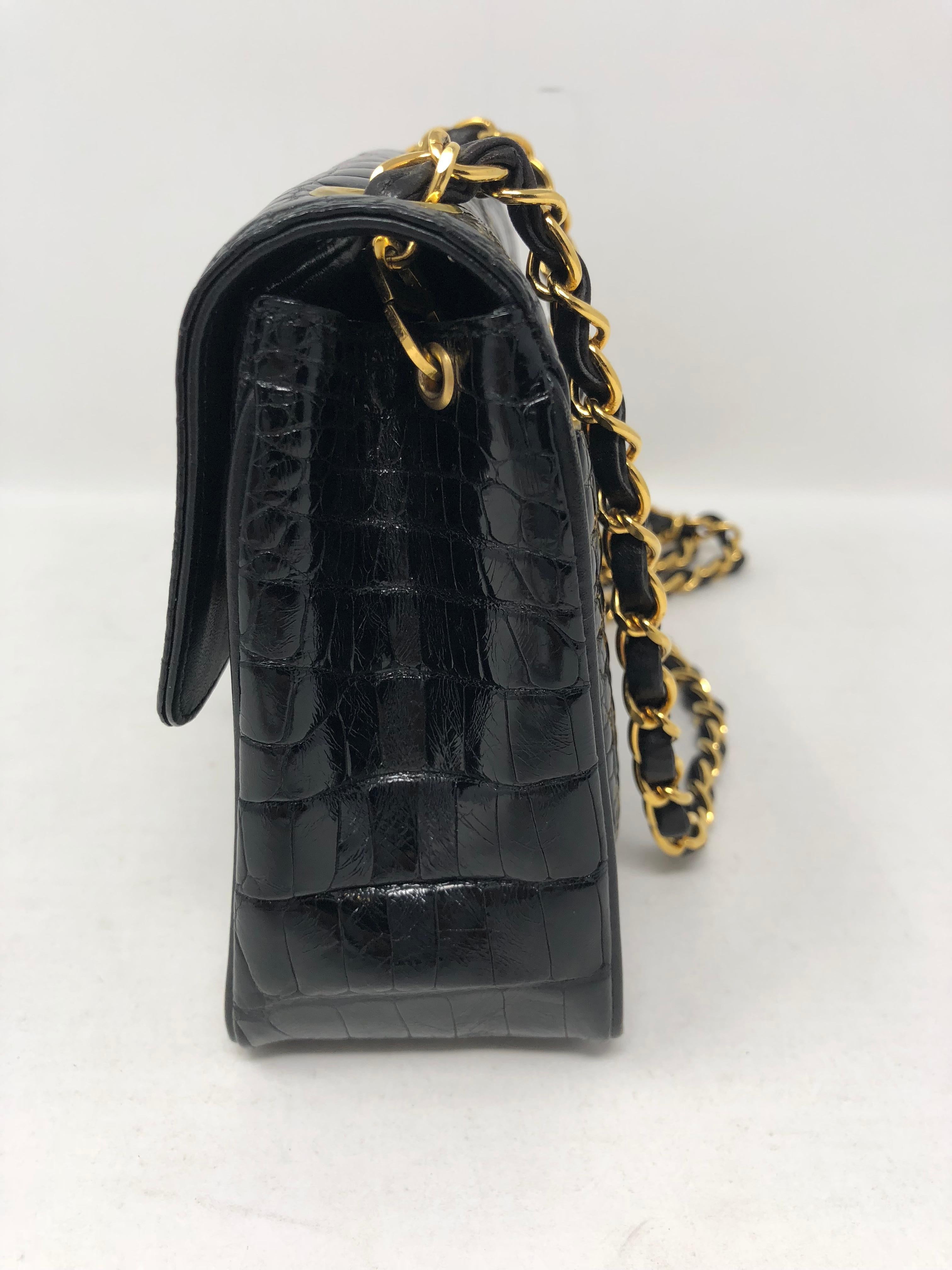 Chanel Schwarz Krokodil Vintage Mini Tasche für Damen oder Herren