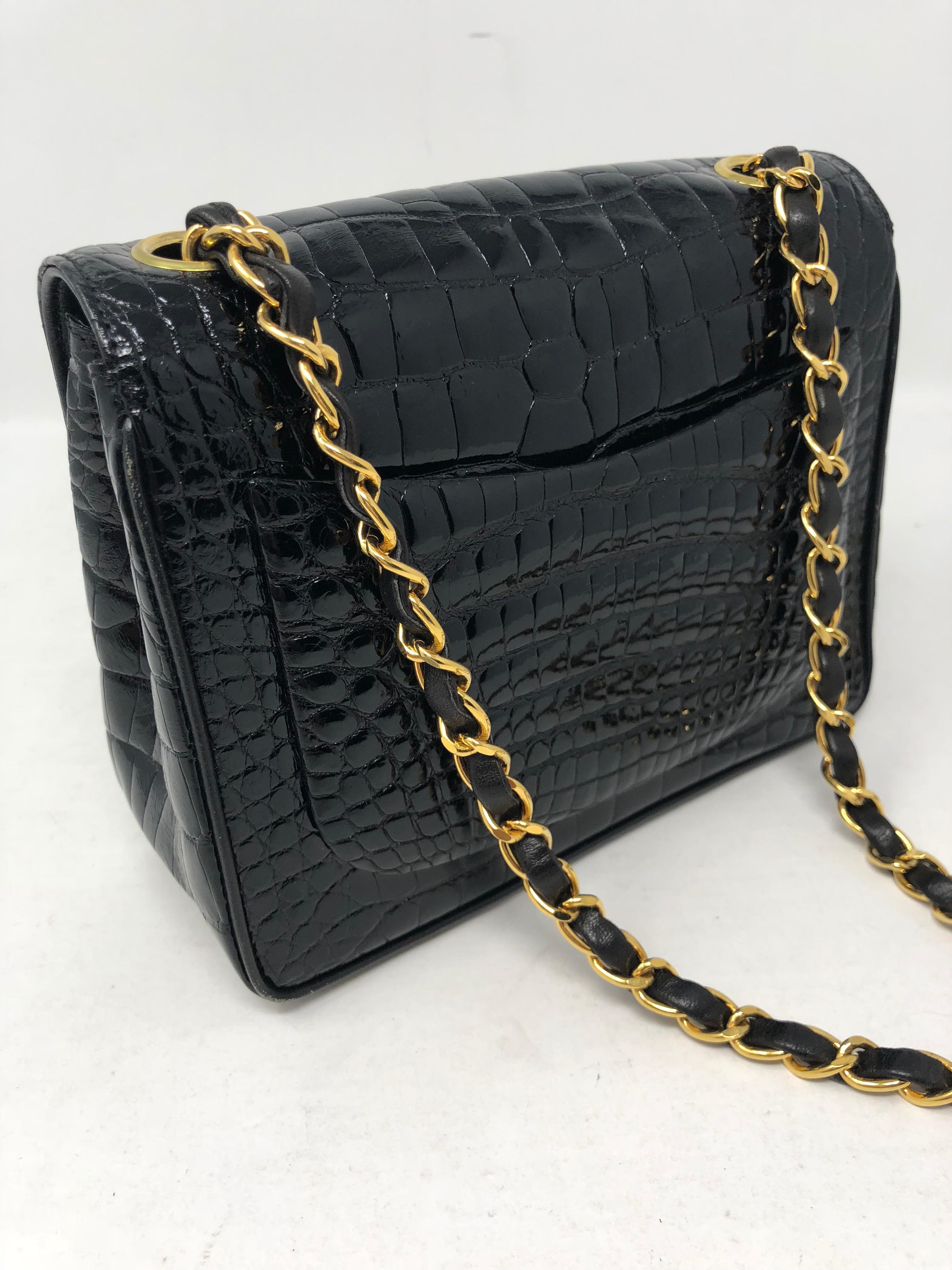 Chanel Black Crocodile Vintage Mini Bag  7