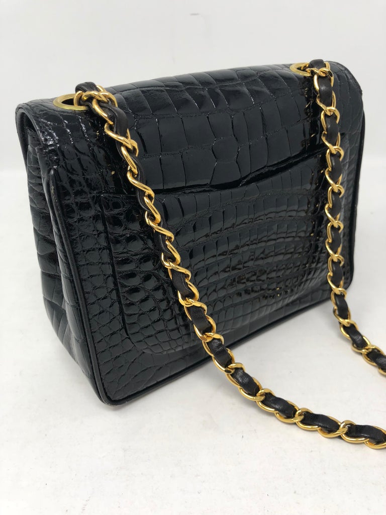 Chanel Black Crocodile Vintage Mini Bag