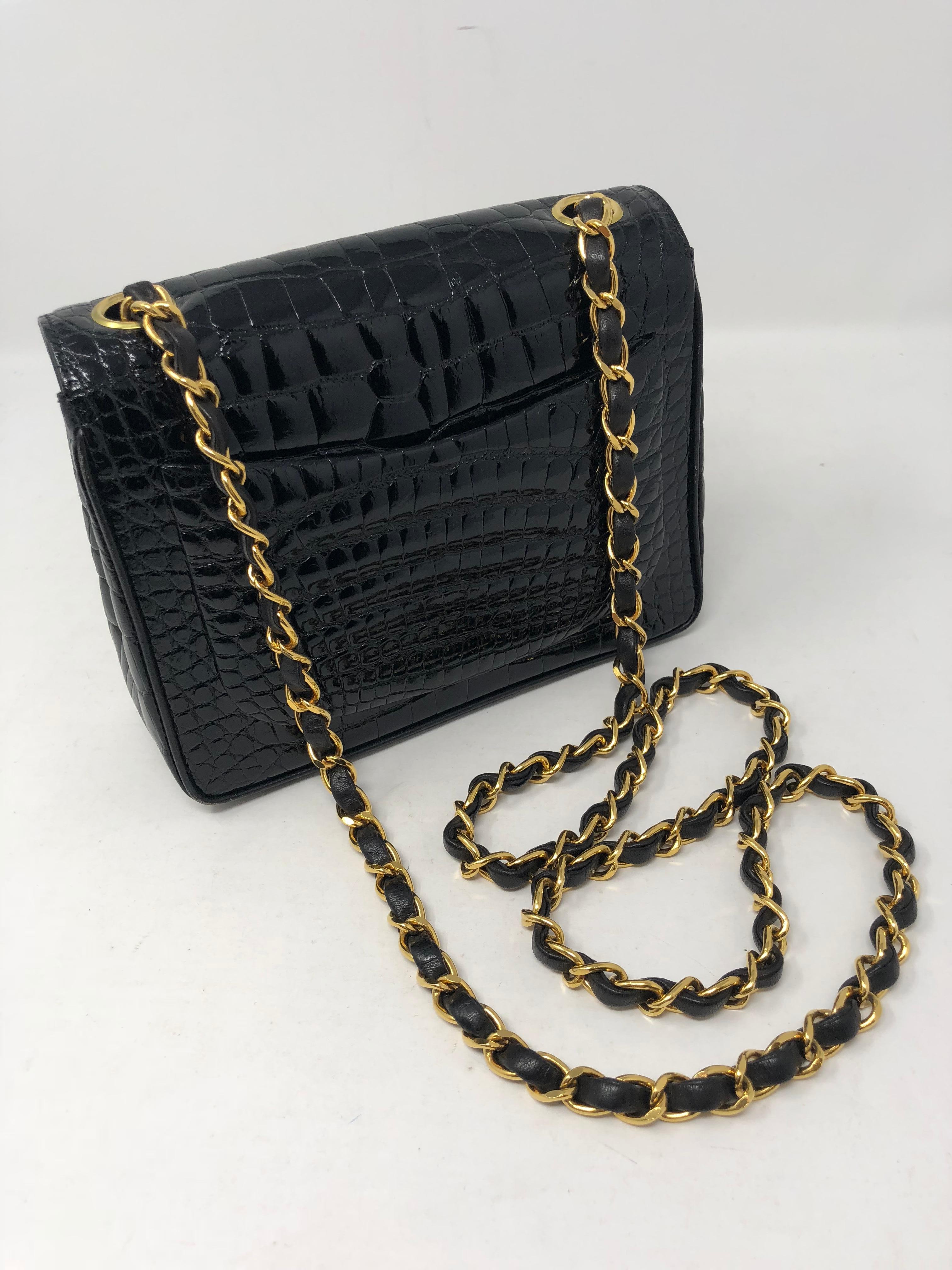 Chanel Black Crocodile Vintage Mini Bag  9