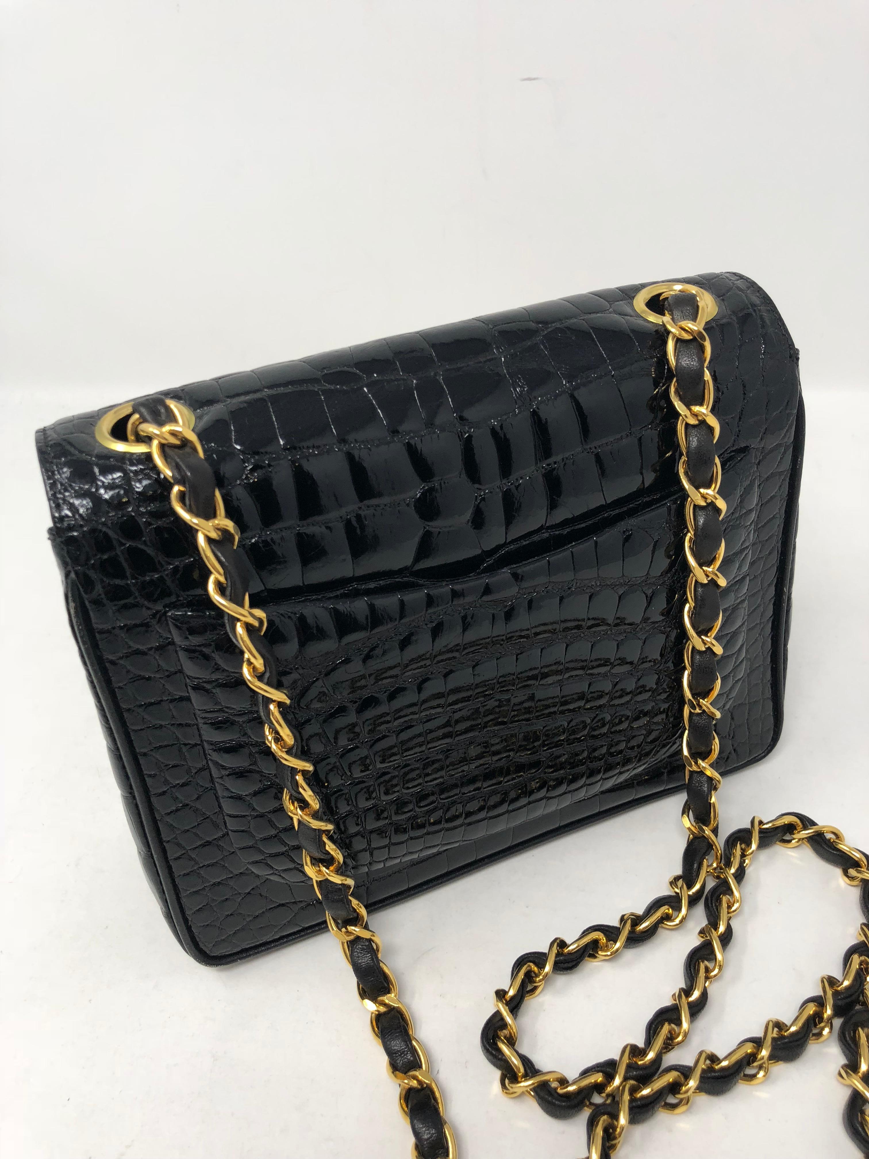 Chanel Black Crocodile Vintage Mini Bag  10
