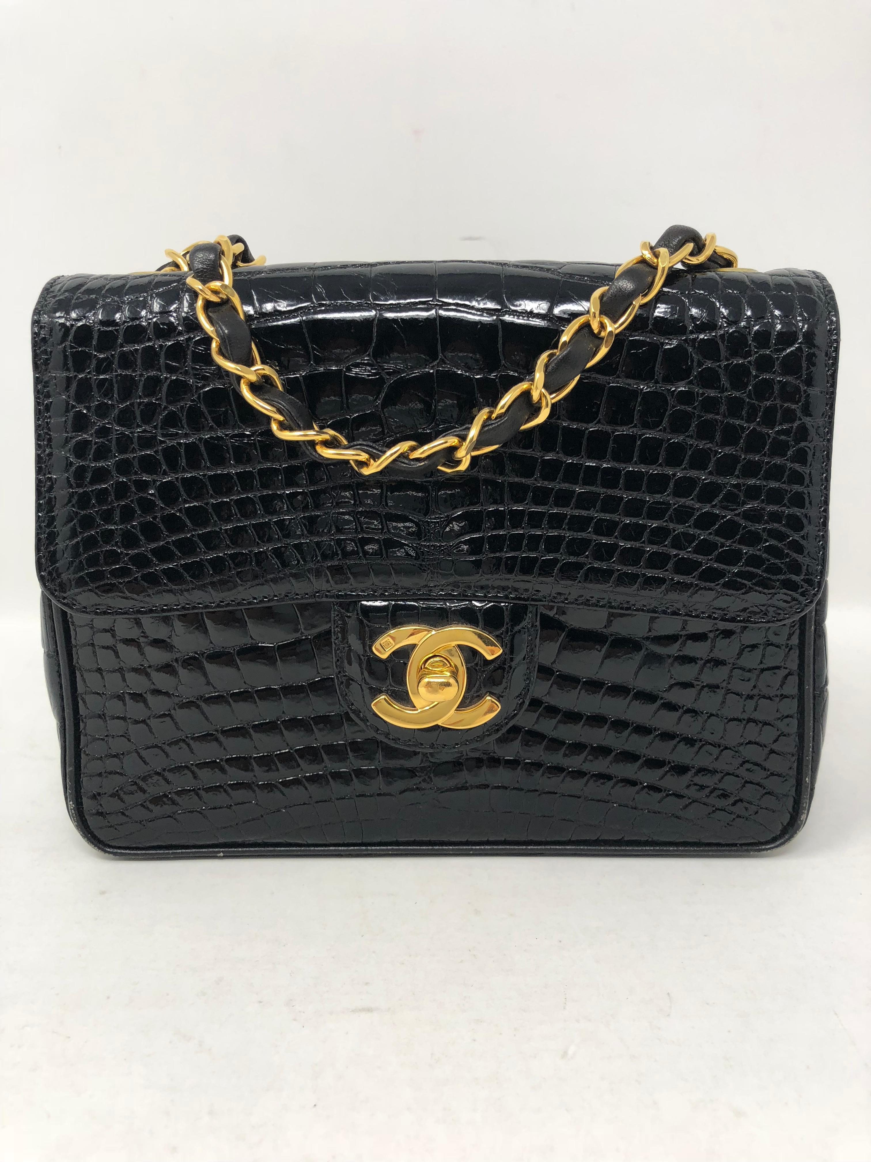 Chanel Black Crocodile Vintage Mini Bag at 1stDibs | chanel crocodile bag,  vintage chanel crocodile bag, chanel croc bag