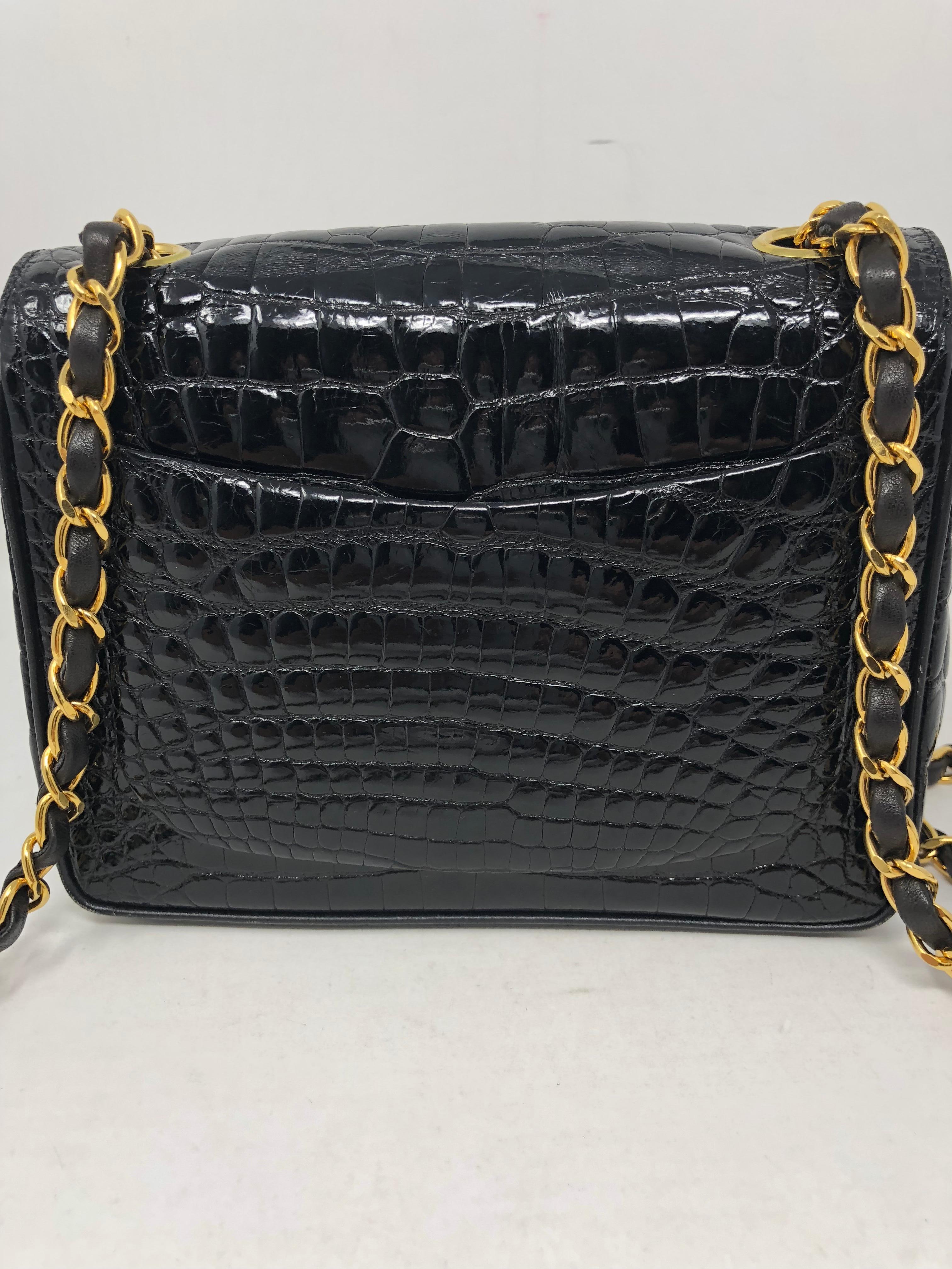Chanel Black Crocodile Vintage Mini Bag  2