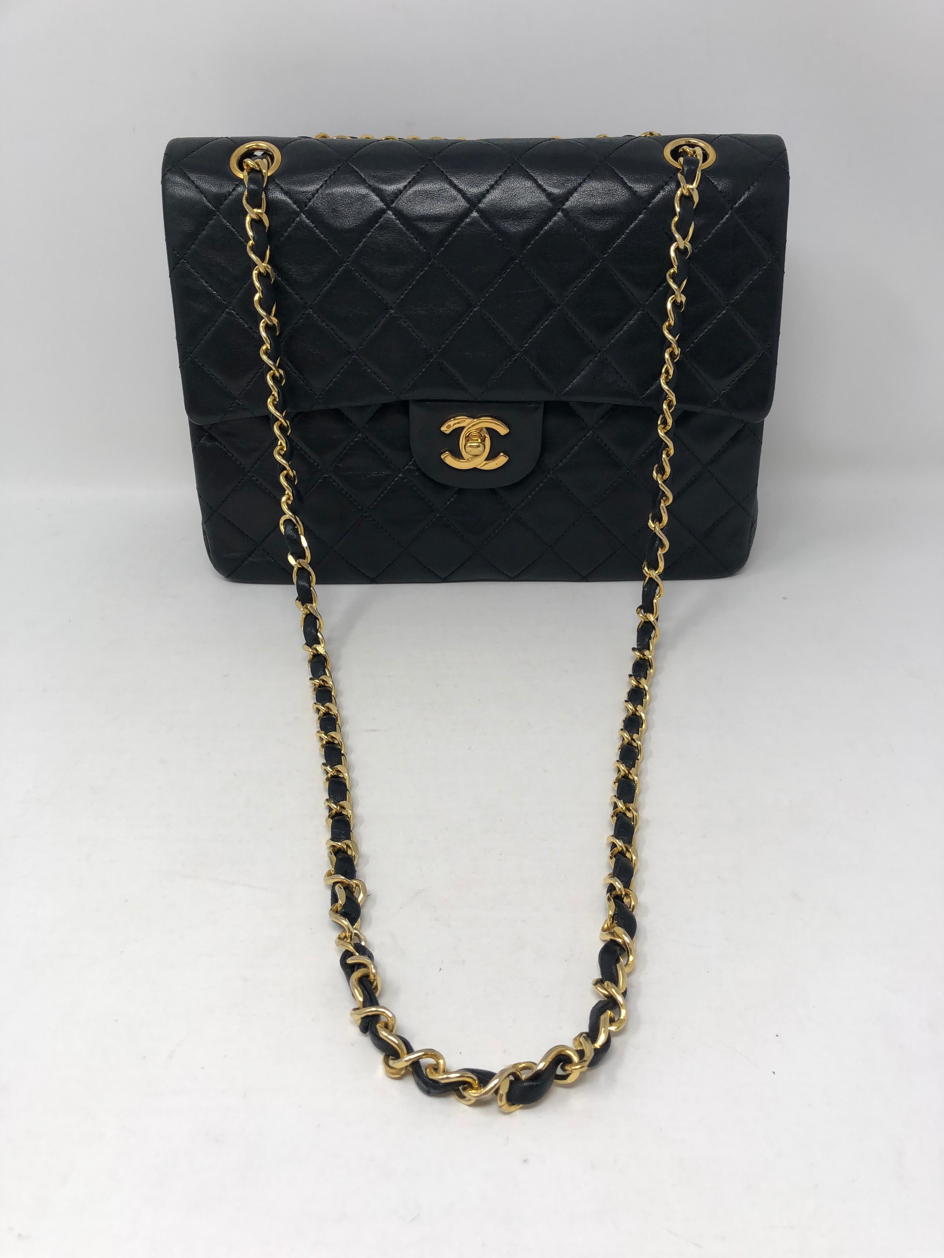 Chanel Black Vintage Square Classic Double Flap Medium Bag  8