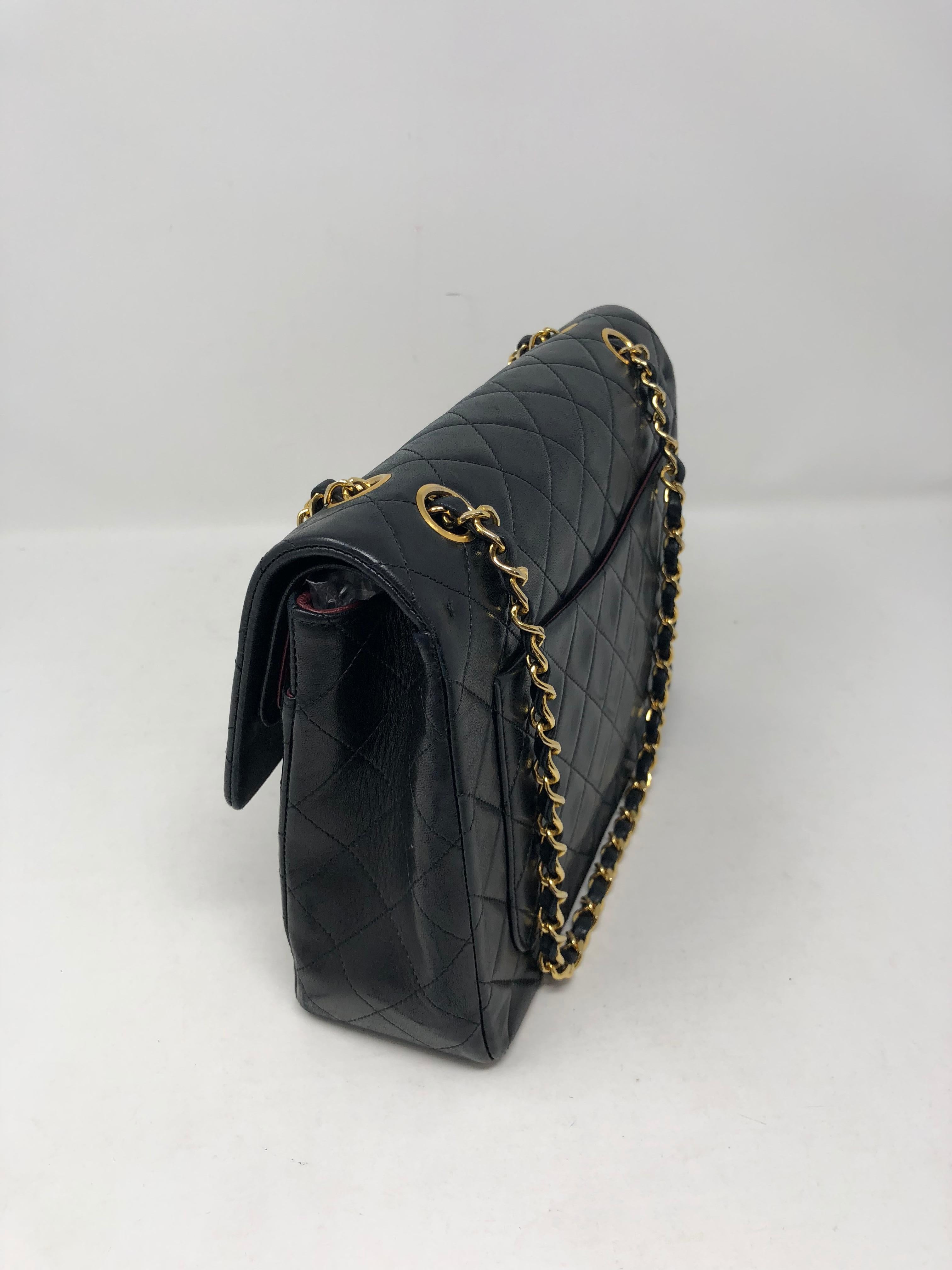 Chanel Black Vintage Square Classic Double Flap Medium Bag  1