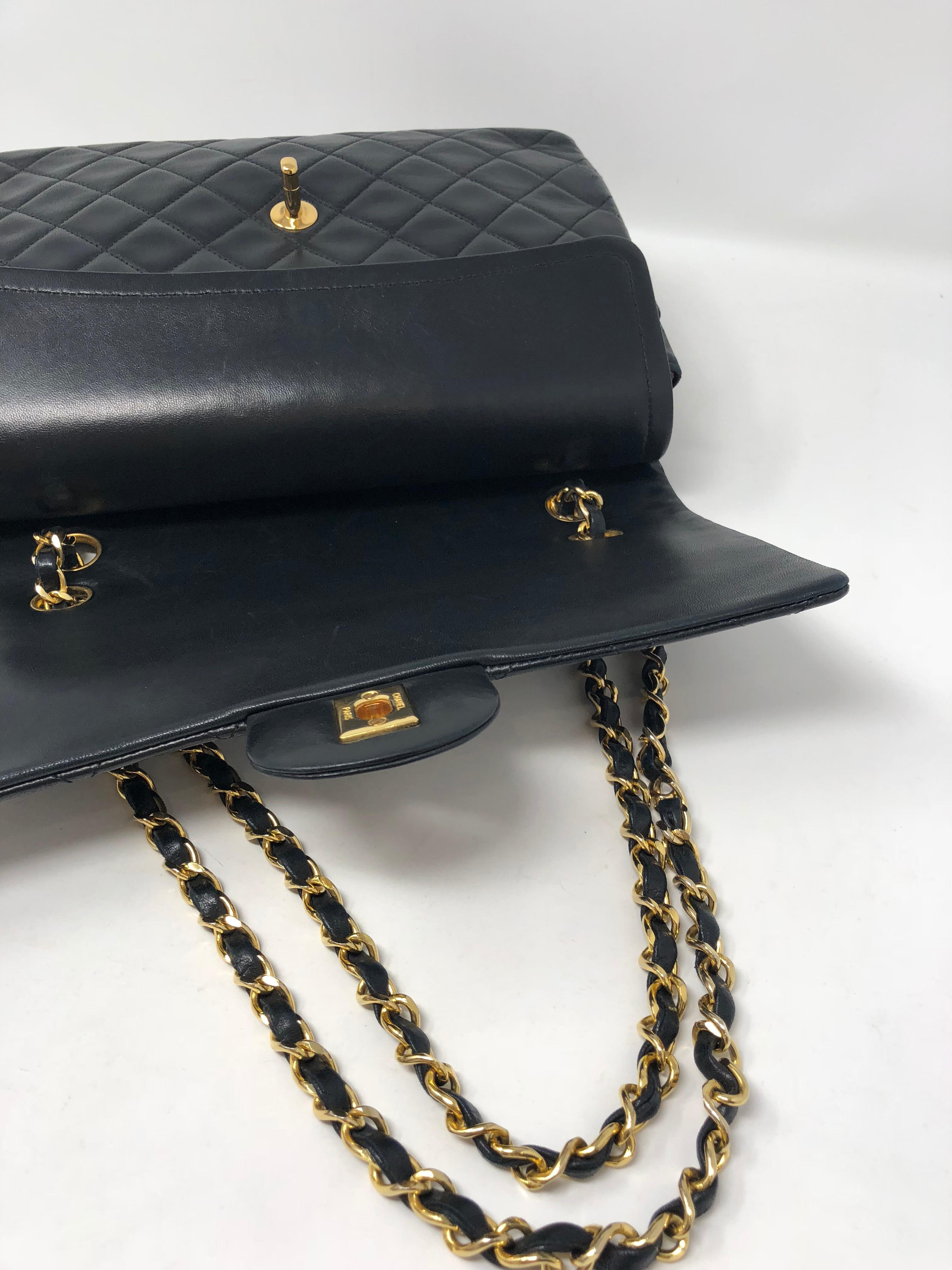 Chanel Black Vintage Square Classic Double Flap Medium Bag  2