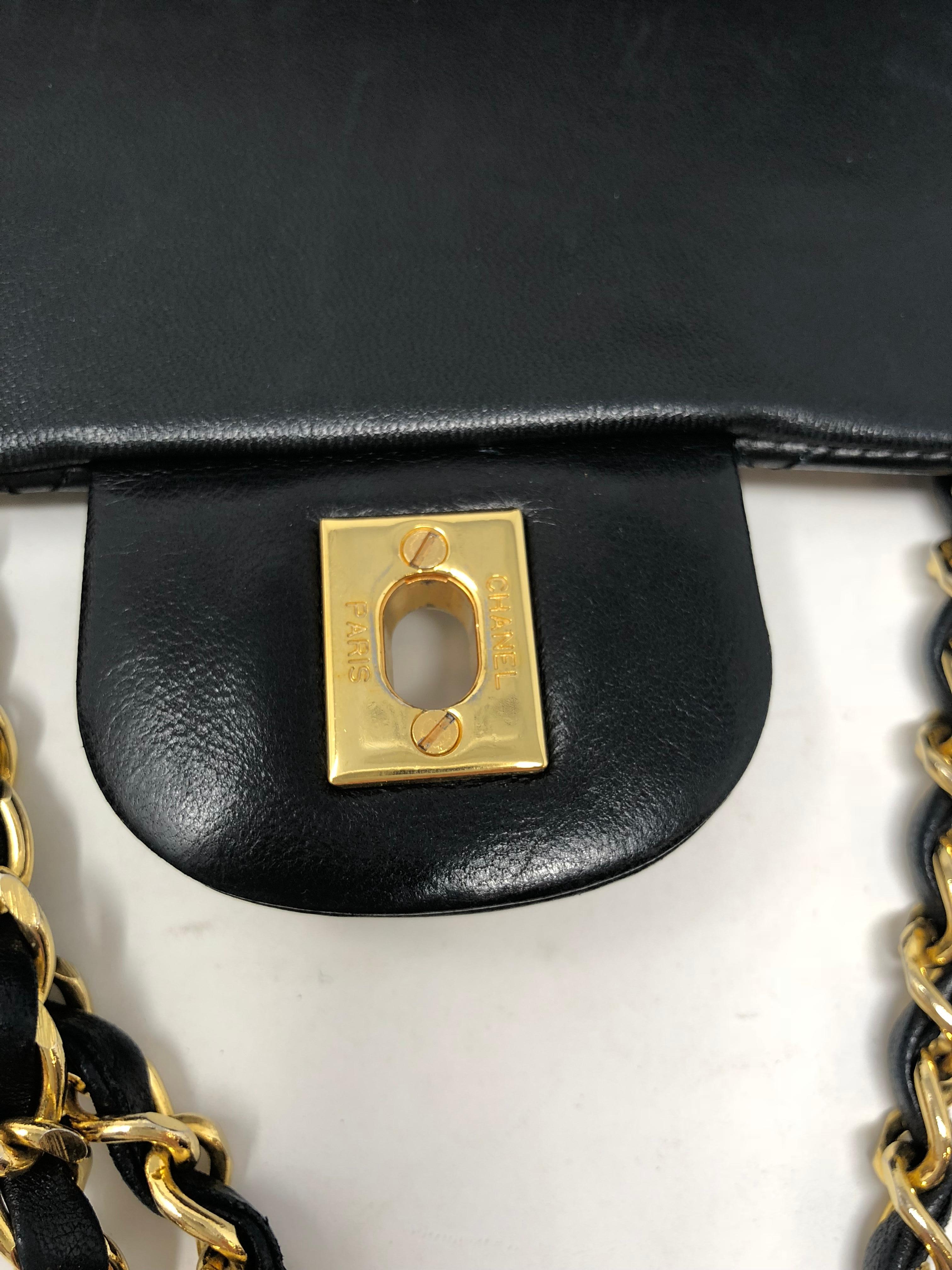 Chanel Black Vintage Square Classic Double Flap Medium Bag  6