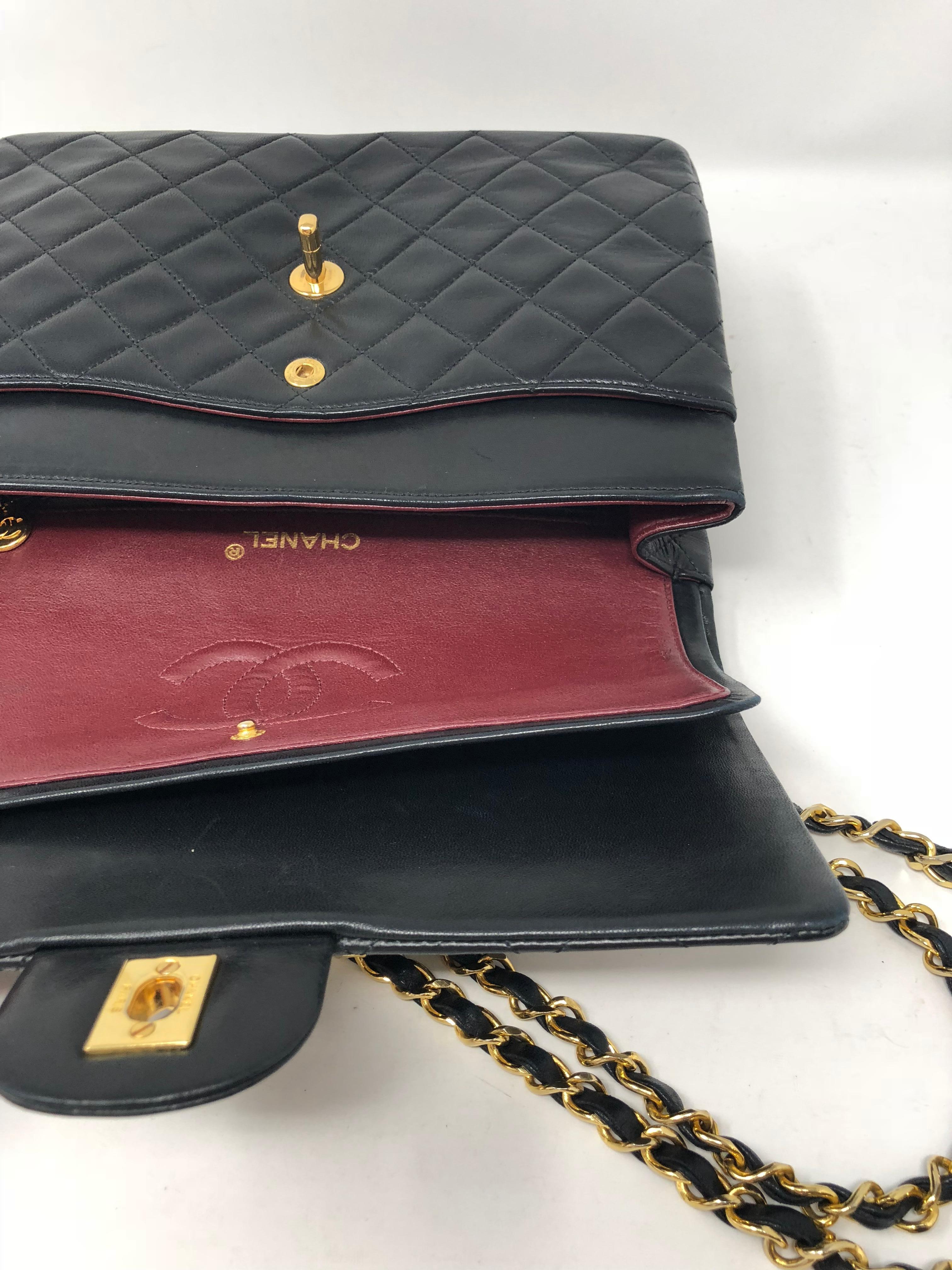 Chanel Black Vintage Square Classic Double Flap Medium Bag  3