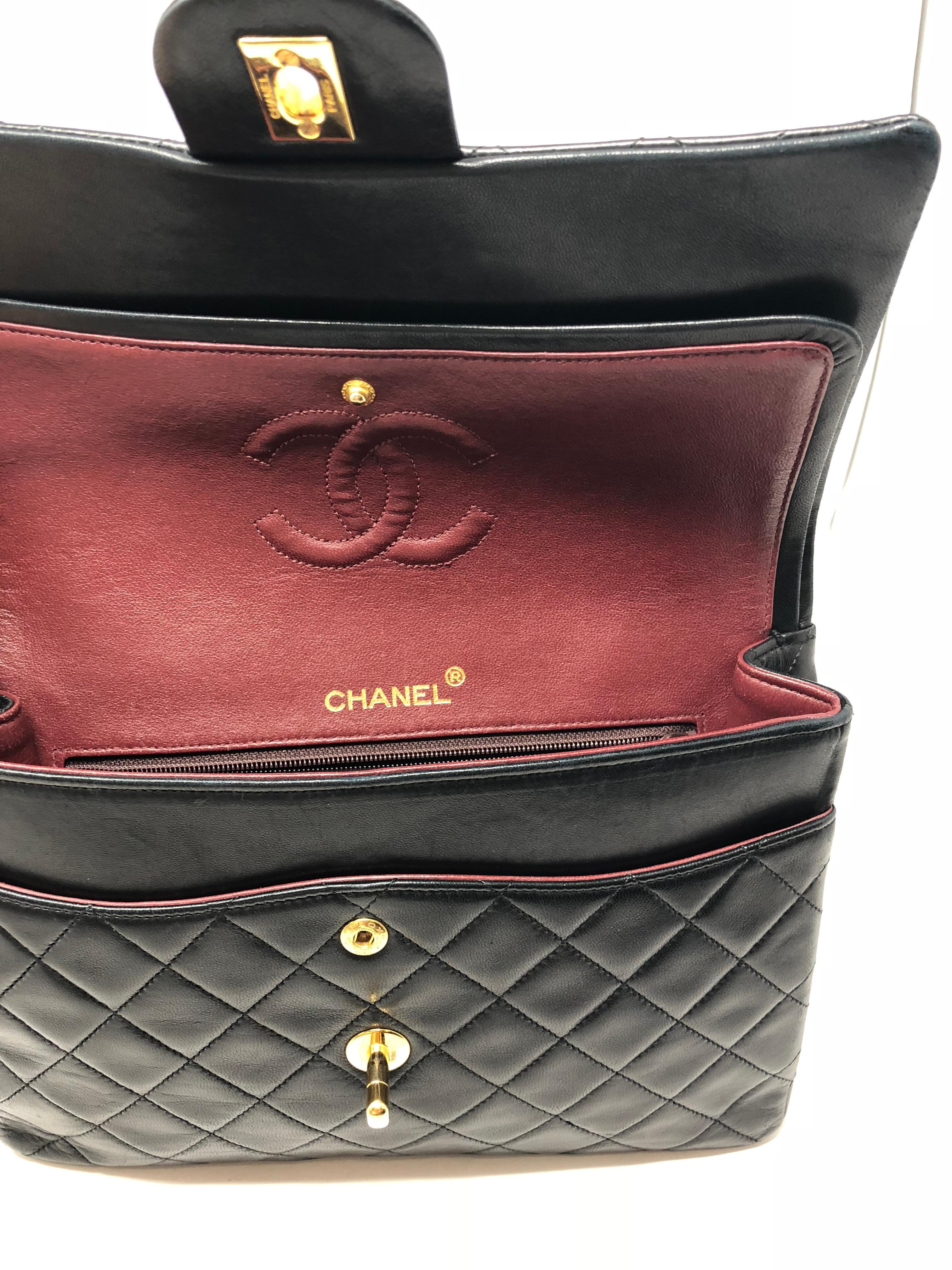 Chanel Black Vintage Square Classic Double Flap Medium Bag  5
