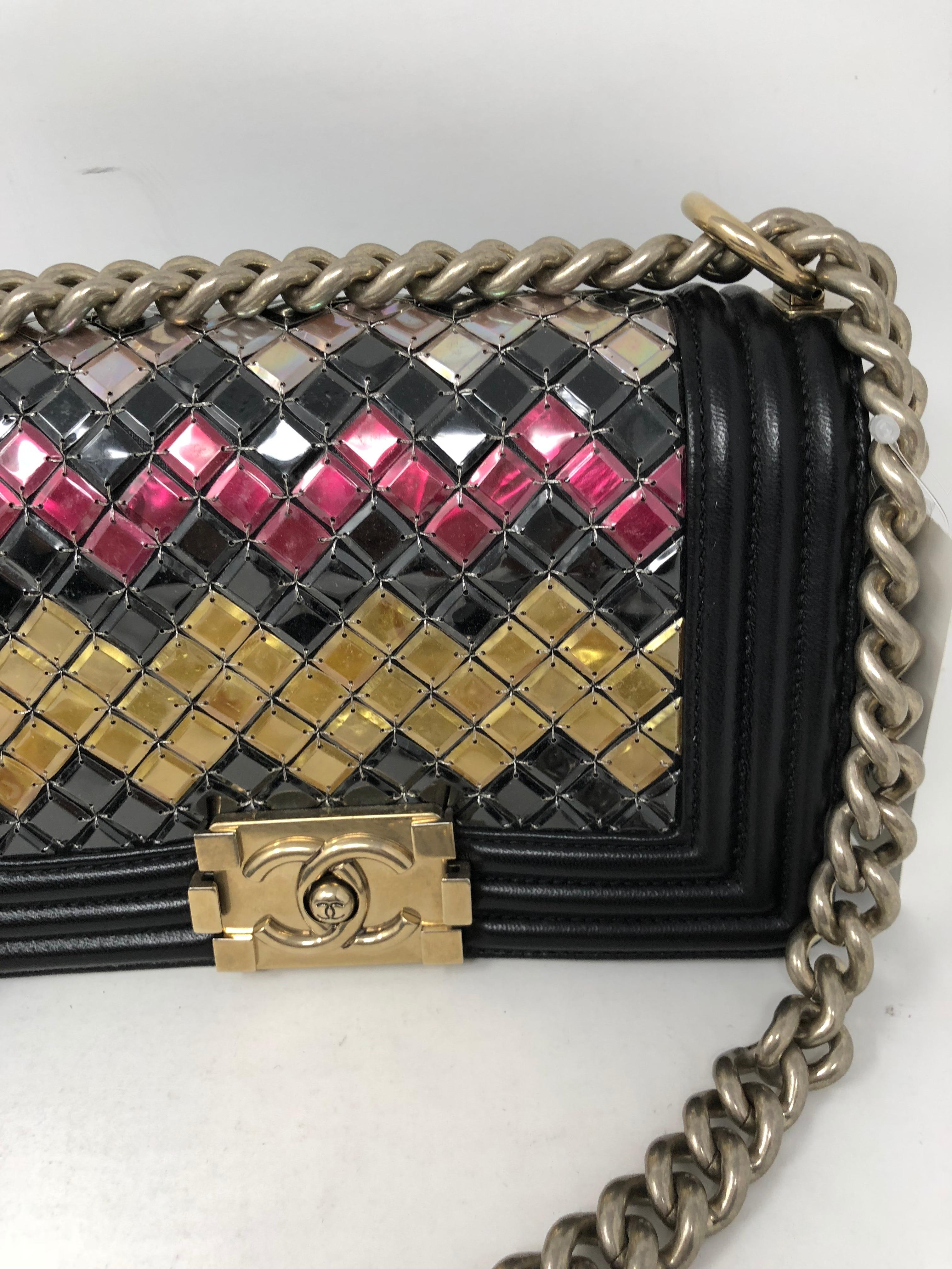 Women's or Men's Chanel Black Multi Sequins Boy Bag 