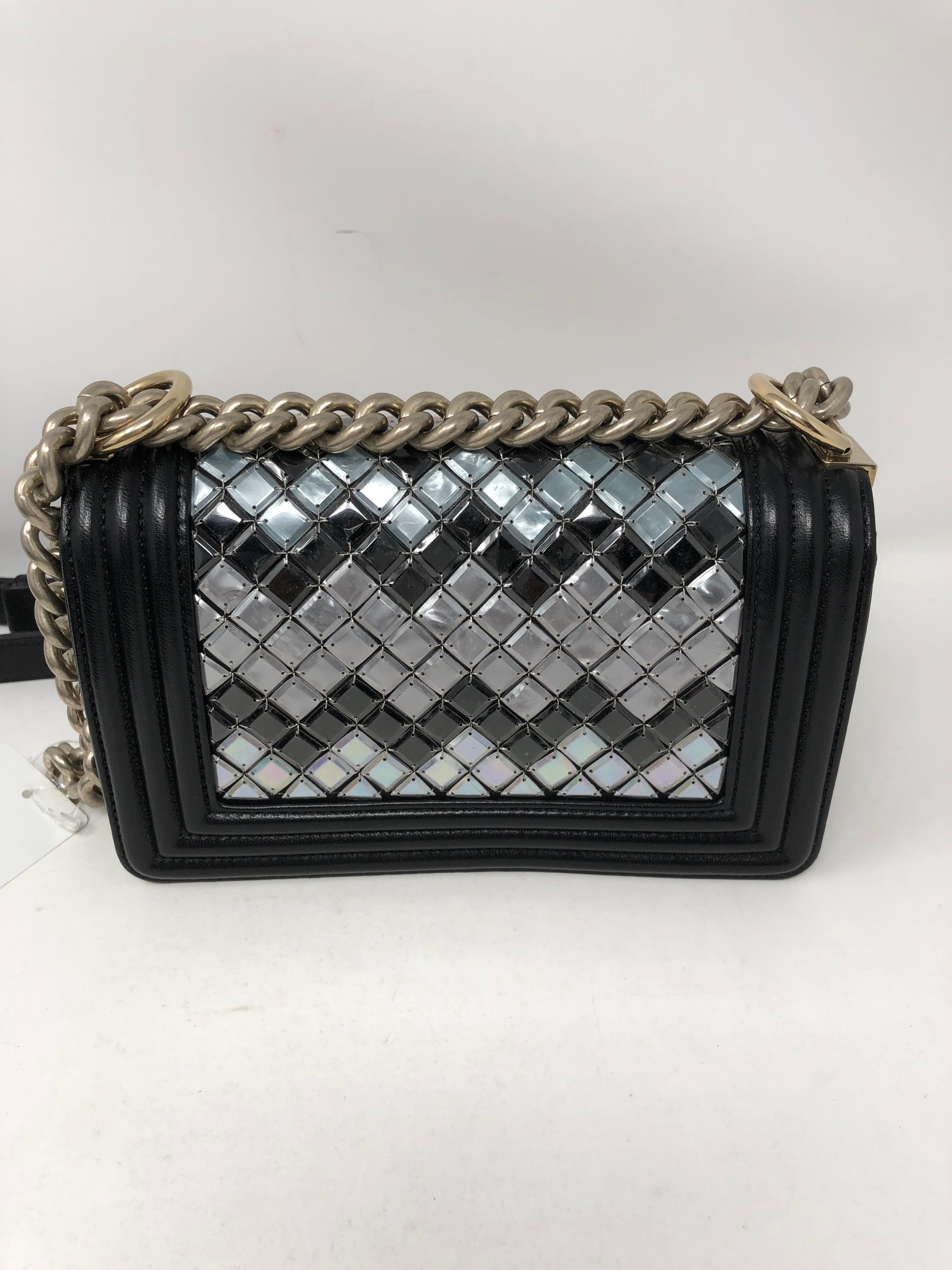 Chanel Black Multi Sequins Boy Bag  3