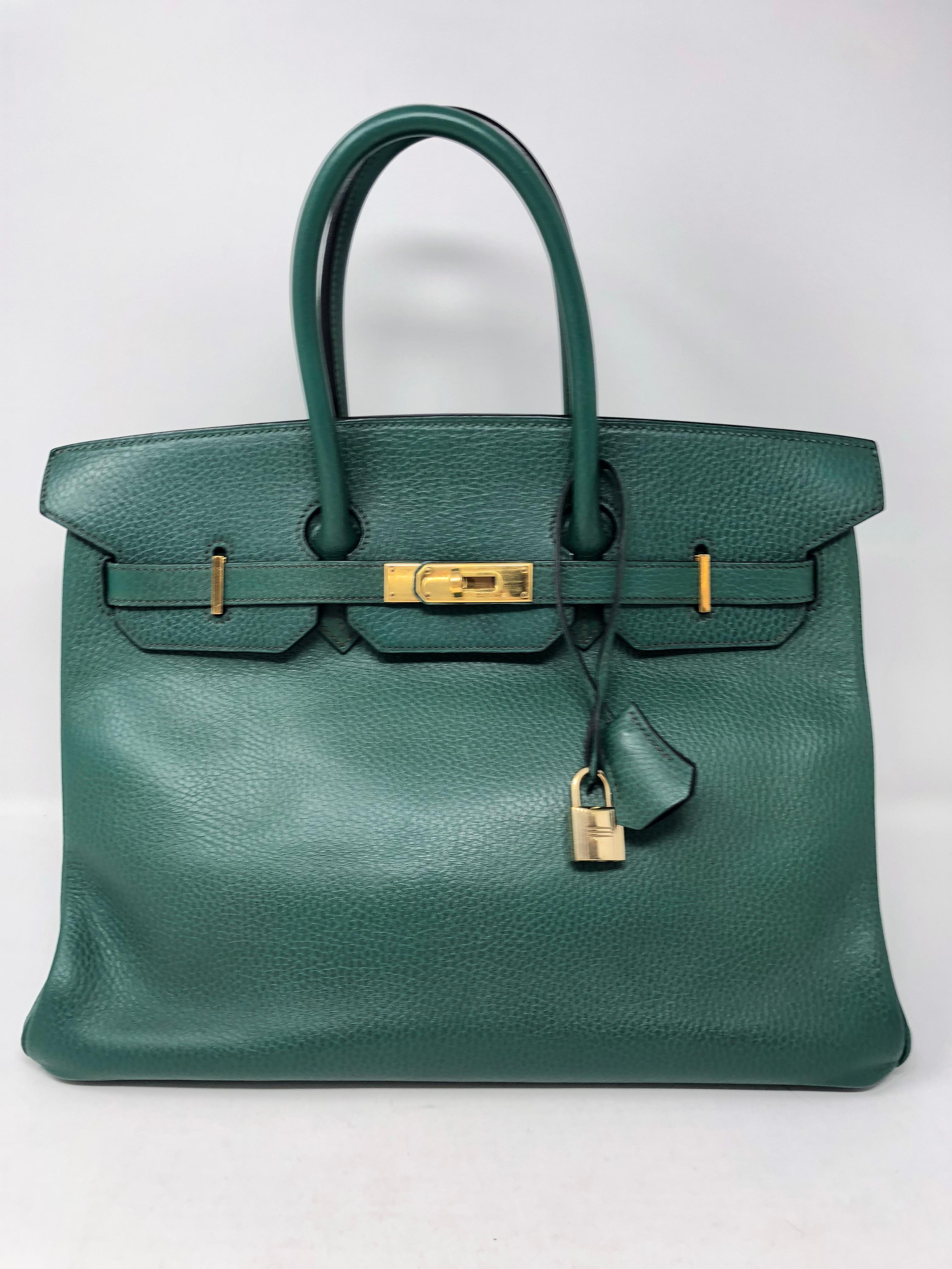 Hermes Green Vert Bengale Birkin 35 Bag 4