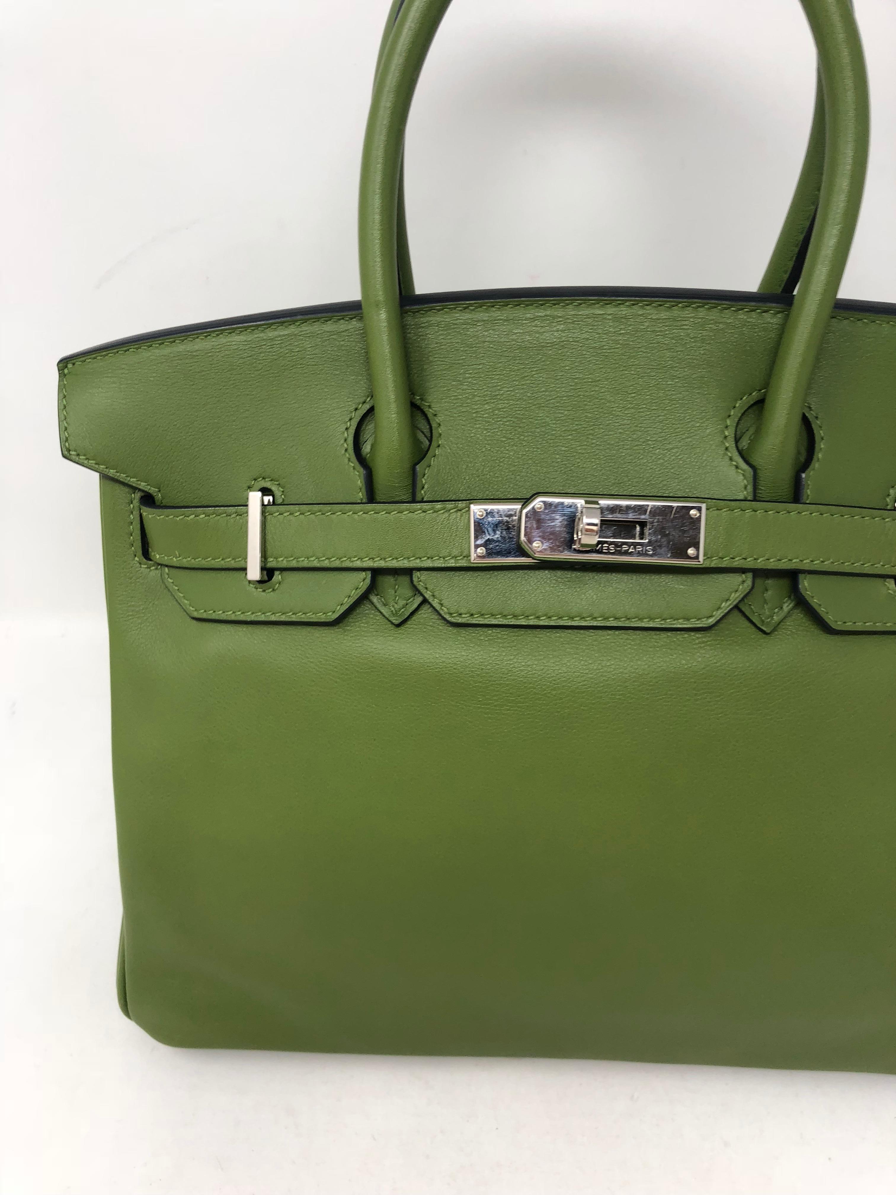 Hermes Pelouse Green Birkin 30 Bag 4