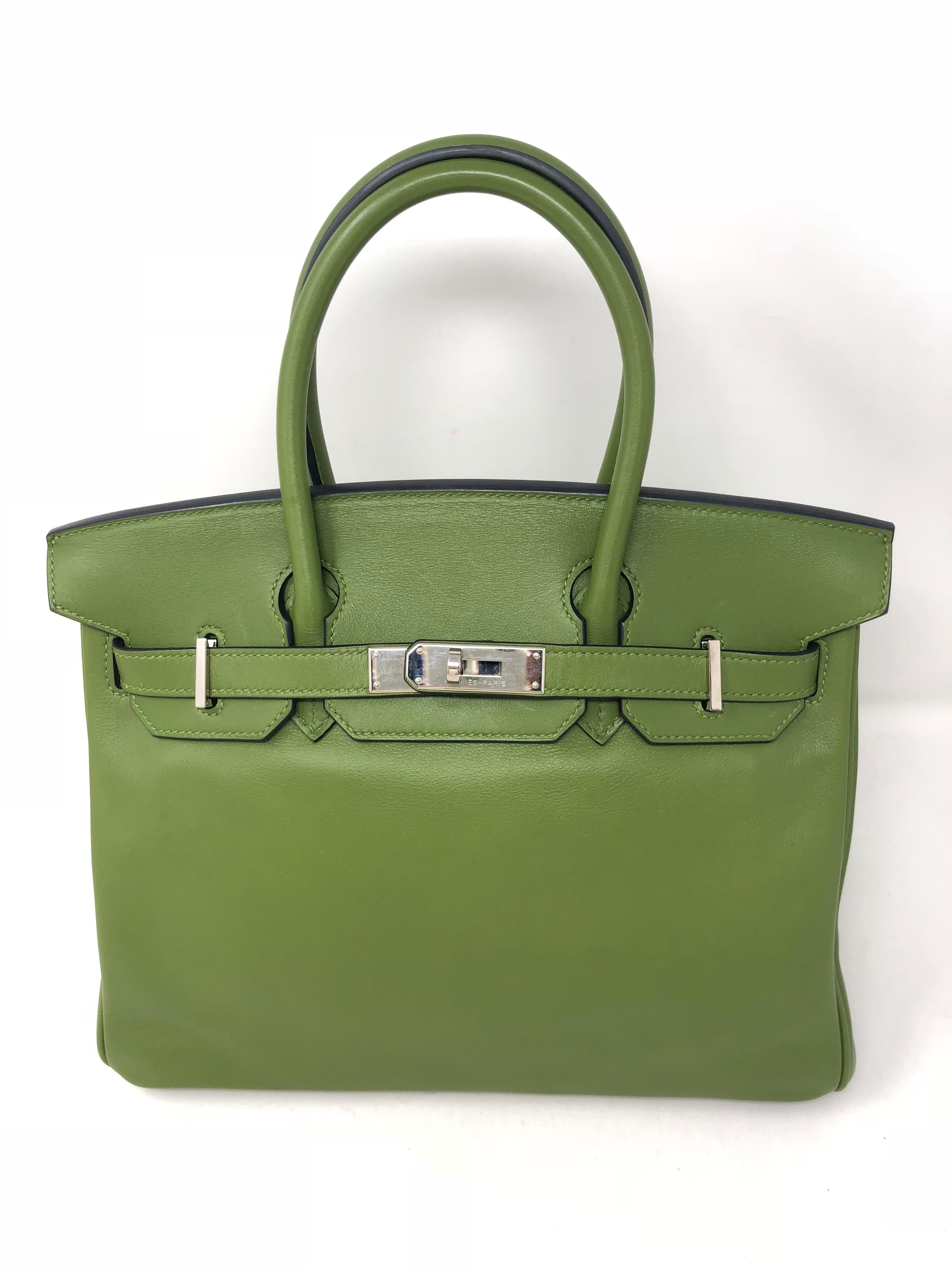 Hermes Pelouse Green Birkin 30 Bag 6
