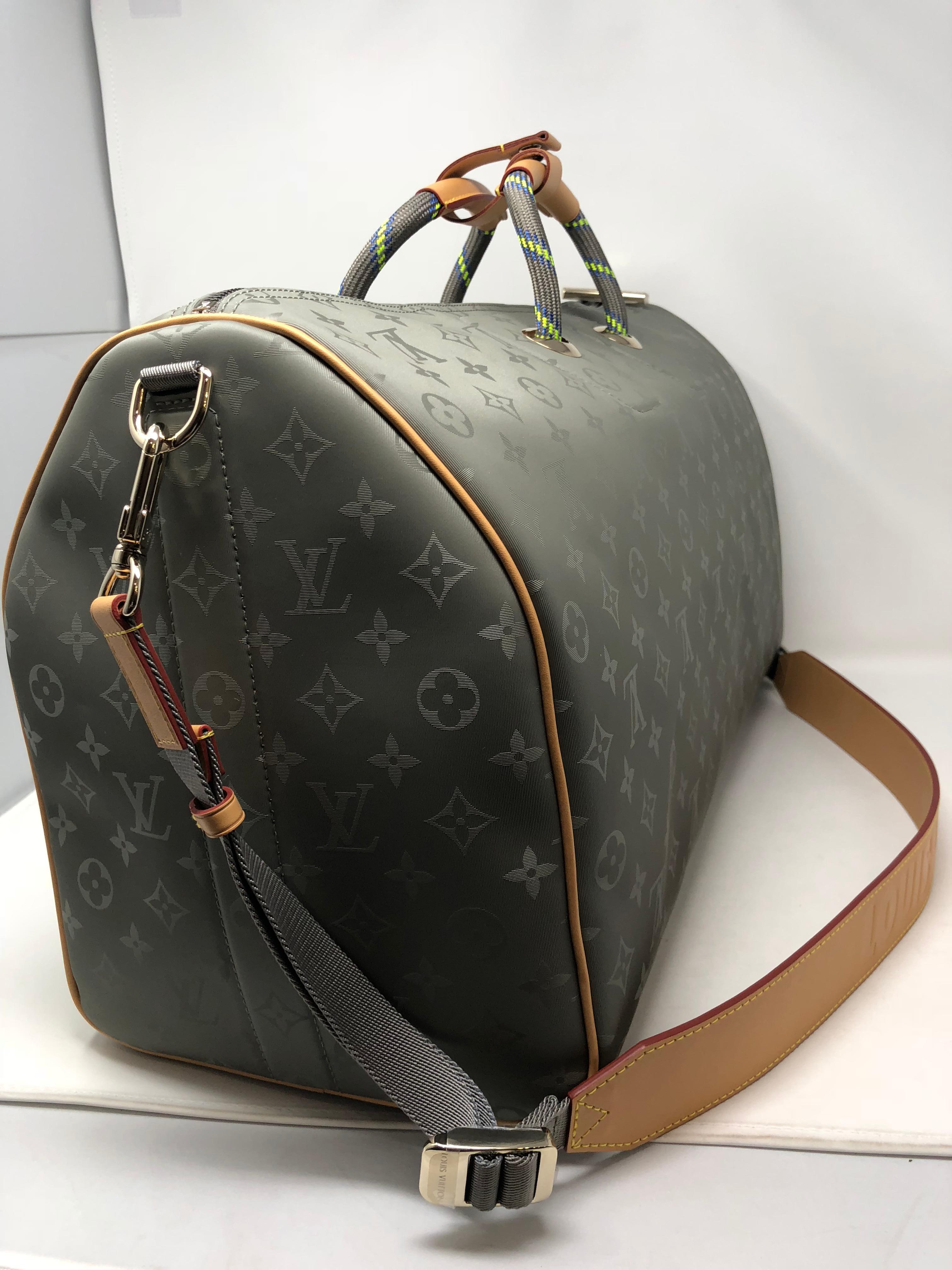 Louis Vuitton Titanium 50 Grey Keepall Bandouliere 8