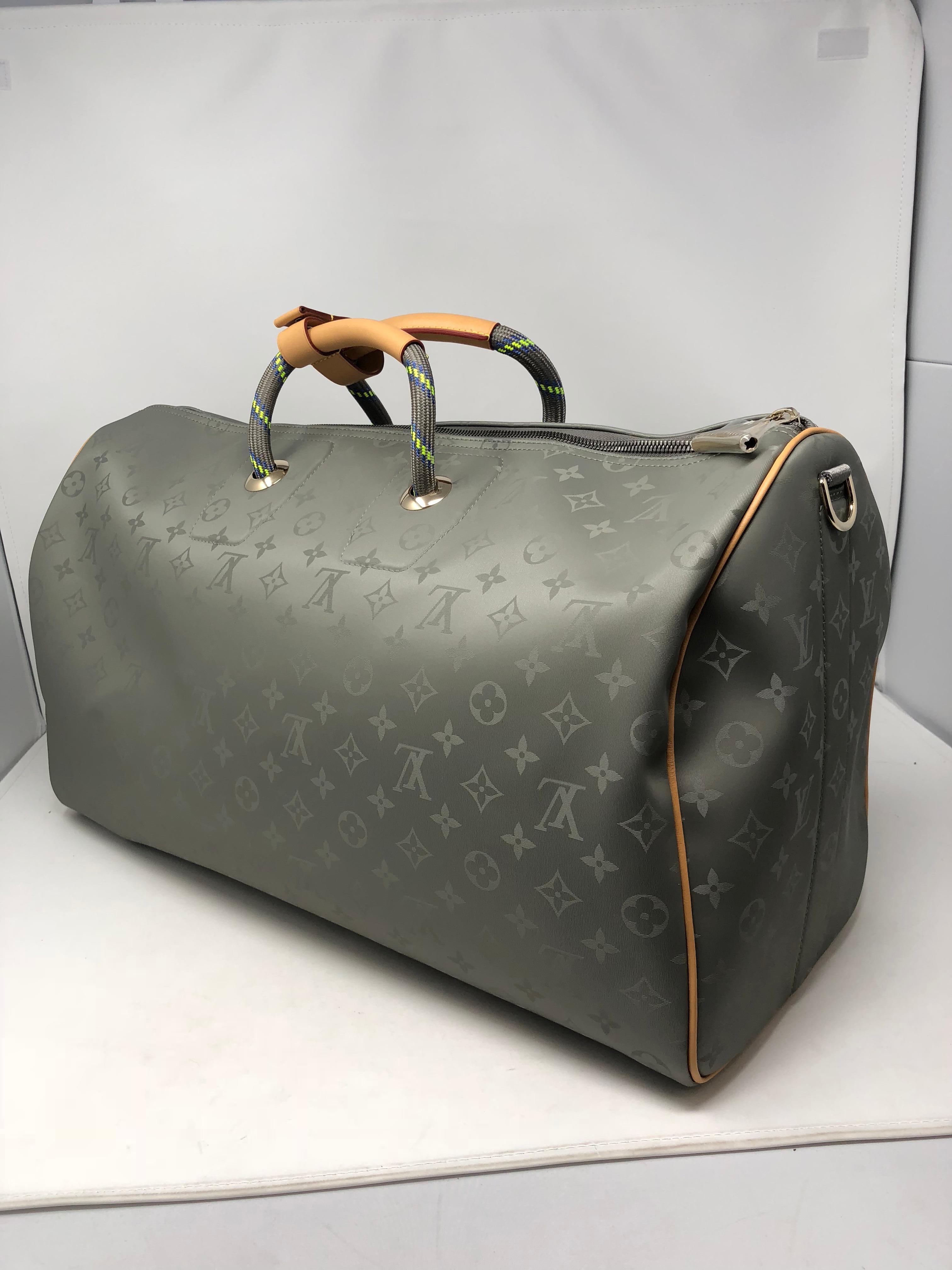 Louis Vuitton Titanium 50 Grey Keepall Bandouliere 2