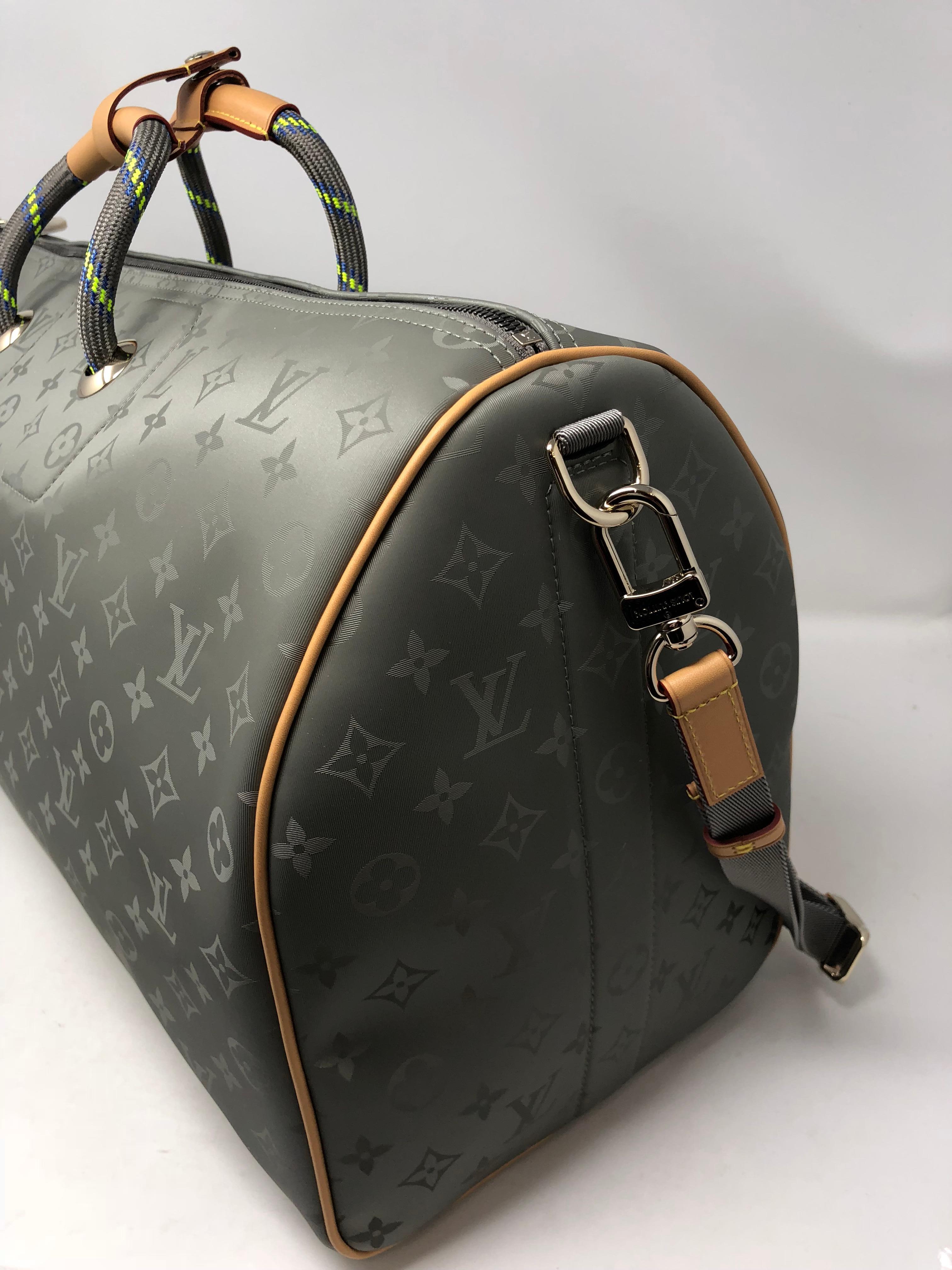 Louis Vuitton Titanium 50 Grey Keepall Bandouliere 7