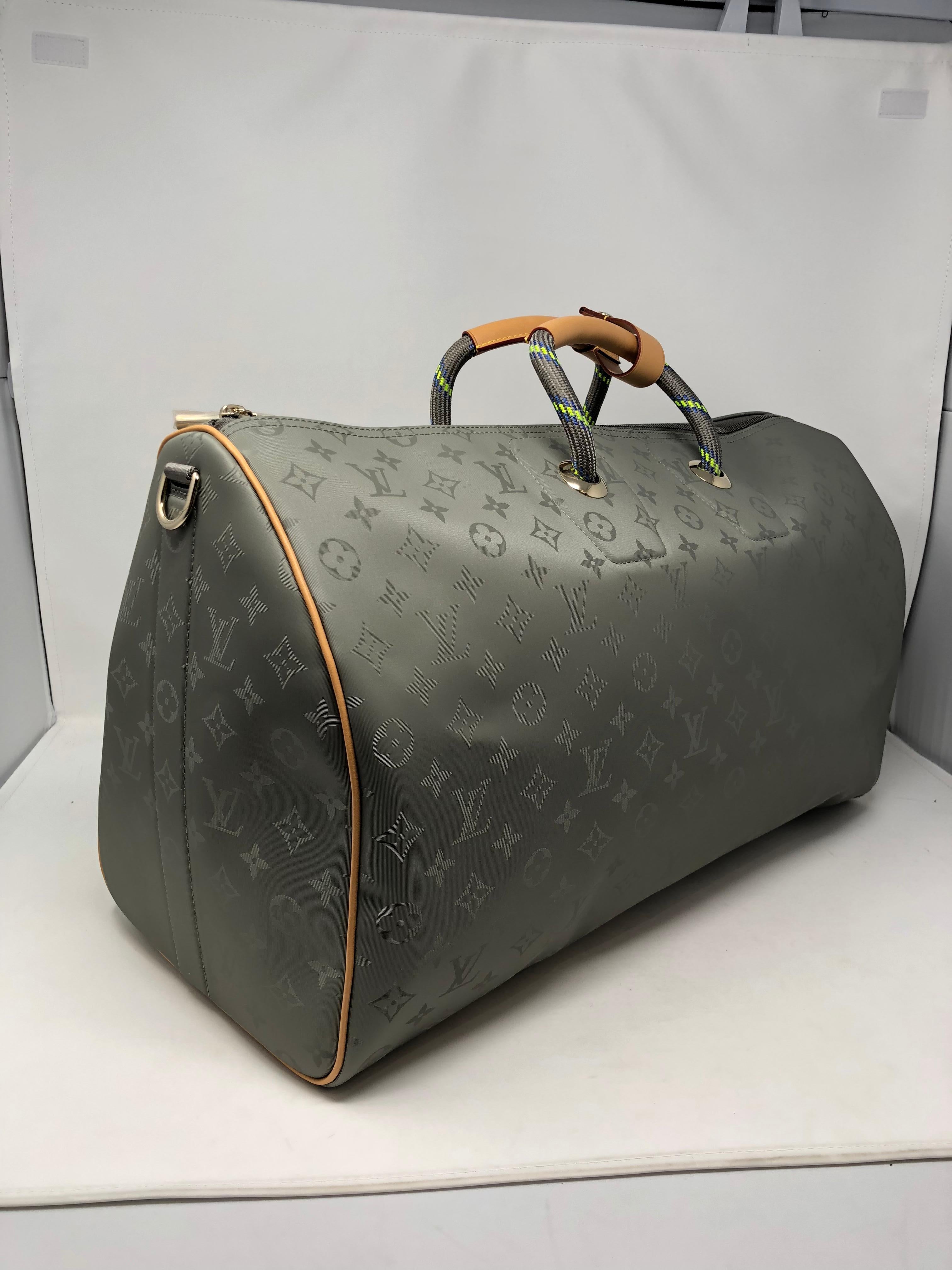 Louis Vuitton Titanium 50 Grey Keepall Bandouliere 1