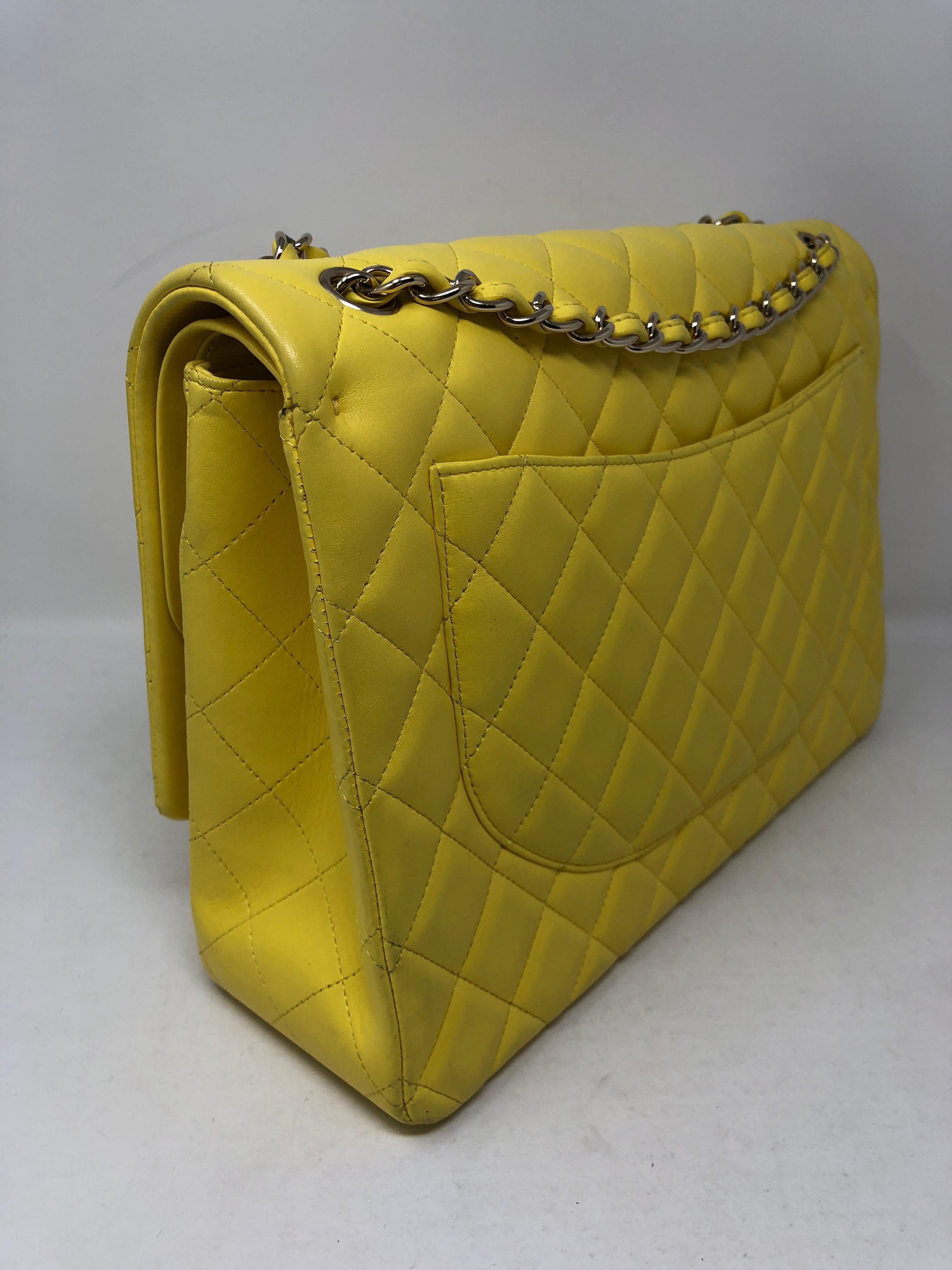 Chanel Yellow Maxi Double Flap Bag 3