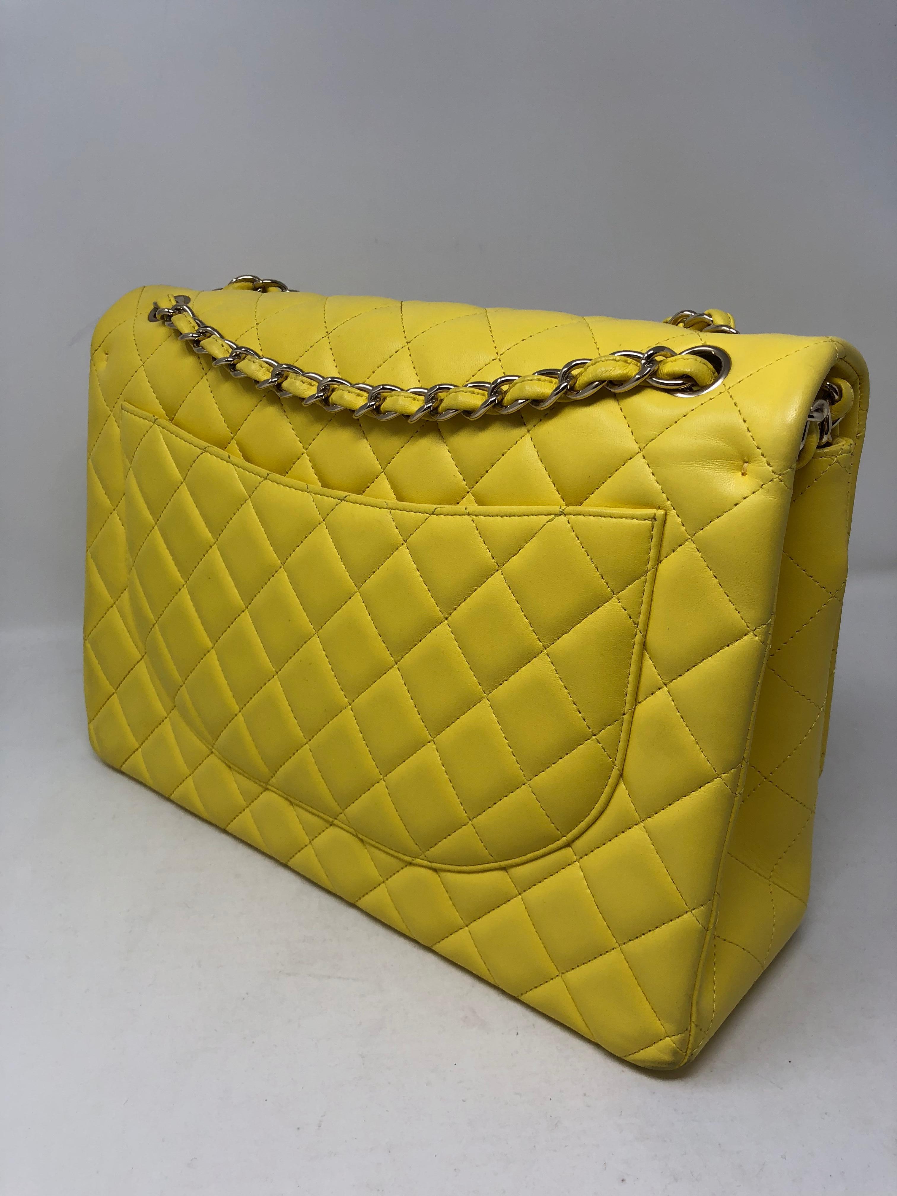 Chanel Yellow Maxi Double Flap Bag 2