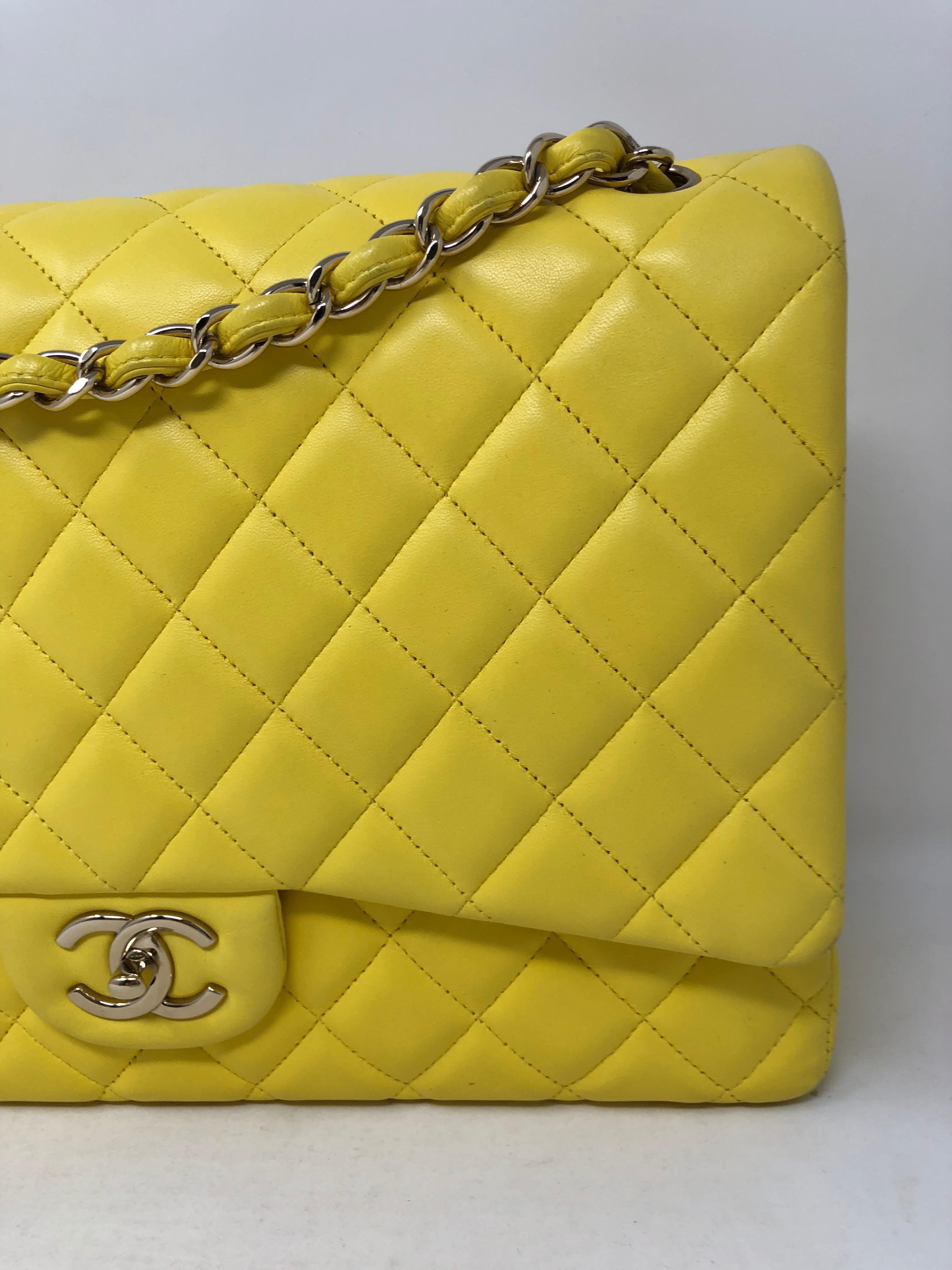 Women's or Men's Chanel Yellow Maxi Double Flap Bag