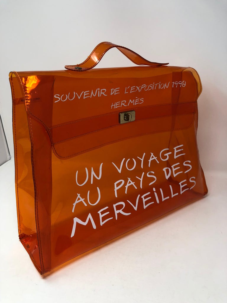 Hermes Vintage Kelly Souvenir De L'Exposition Transparent Bag at