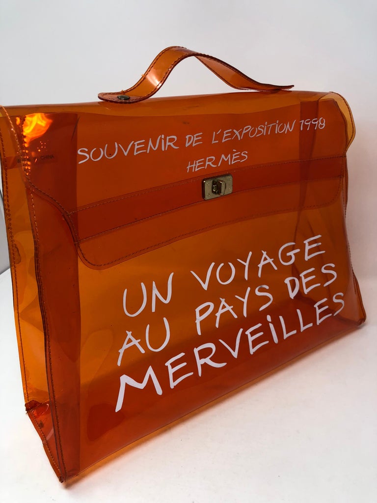 Hermes Vintage Kelly Souvenir De L''Exposition Transparent Bag at