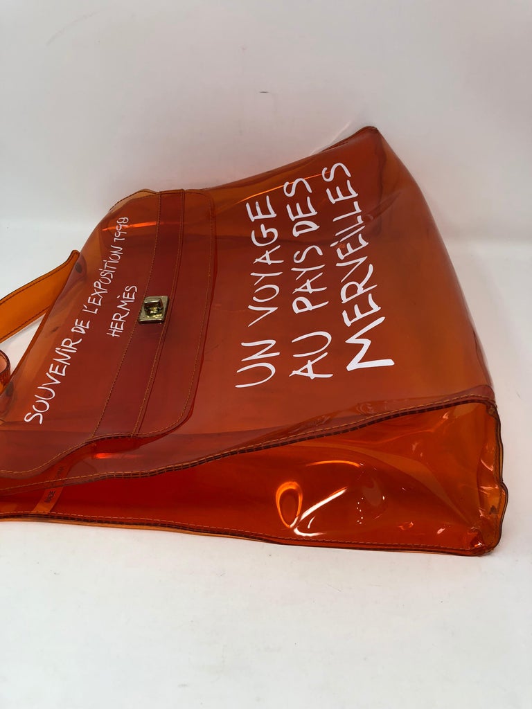 Hermes Vintage Kelly Souvenir De L''Exposition Transparent Bag at