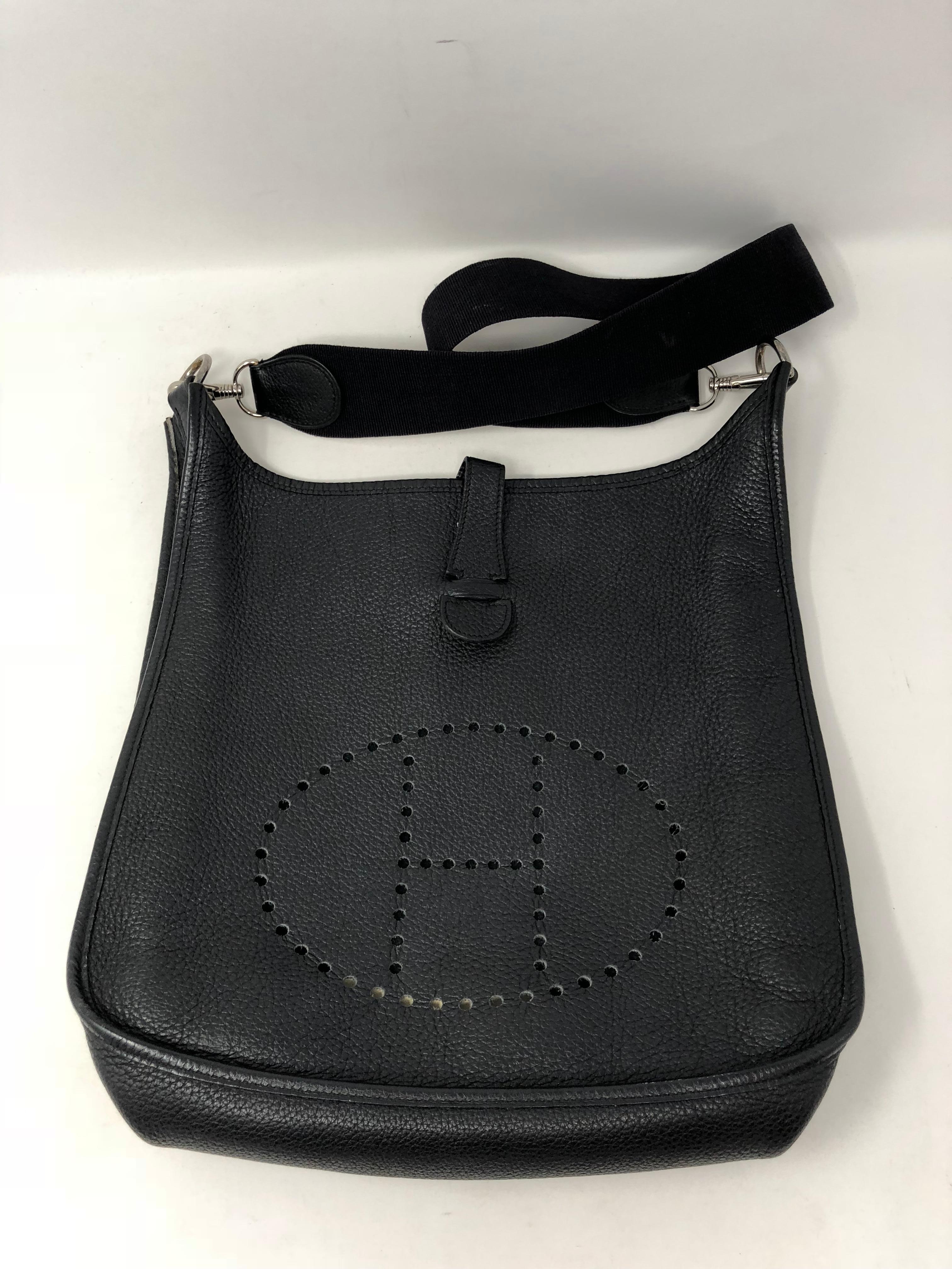 Hermes Black Evelyne GM. Vintage Hermes Series 1. Biggest size GM. Good condition. Classic Black color. Great everyday bag. 