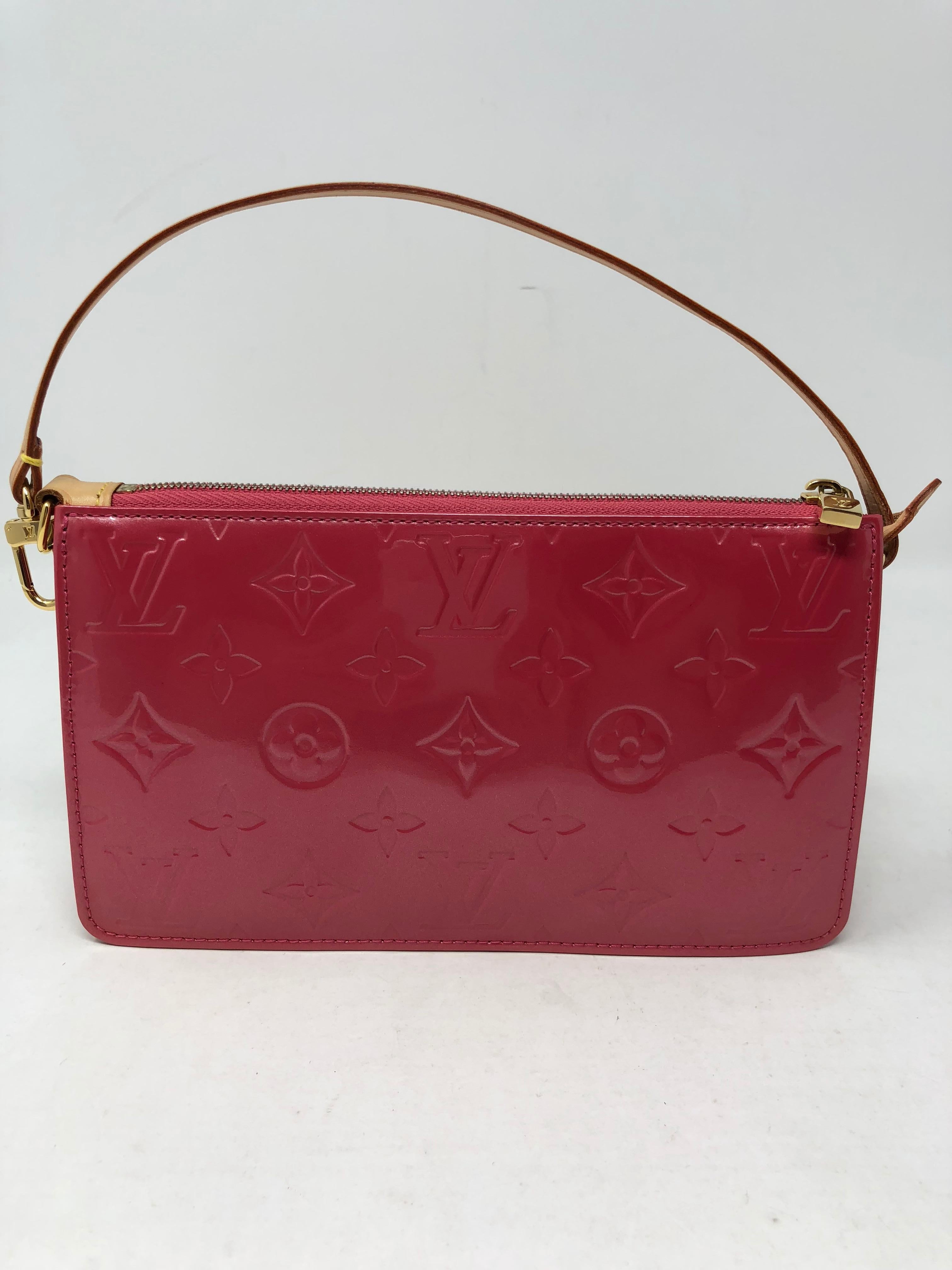 Brown Louis Vuitton Lexington Pink Vernis Pochette