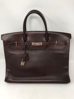 Hermes Rouge Palladium Hardware Birkin 40 Bag