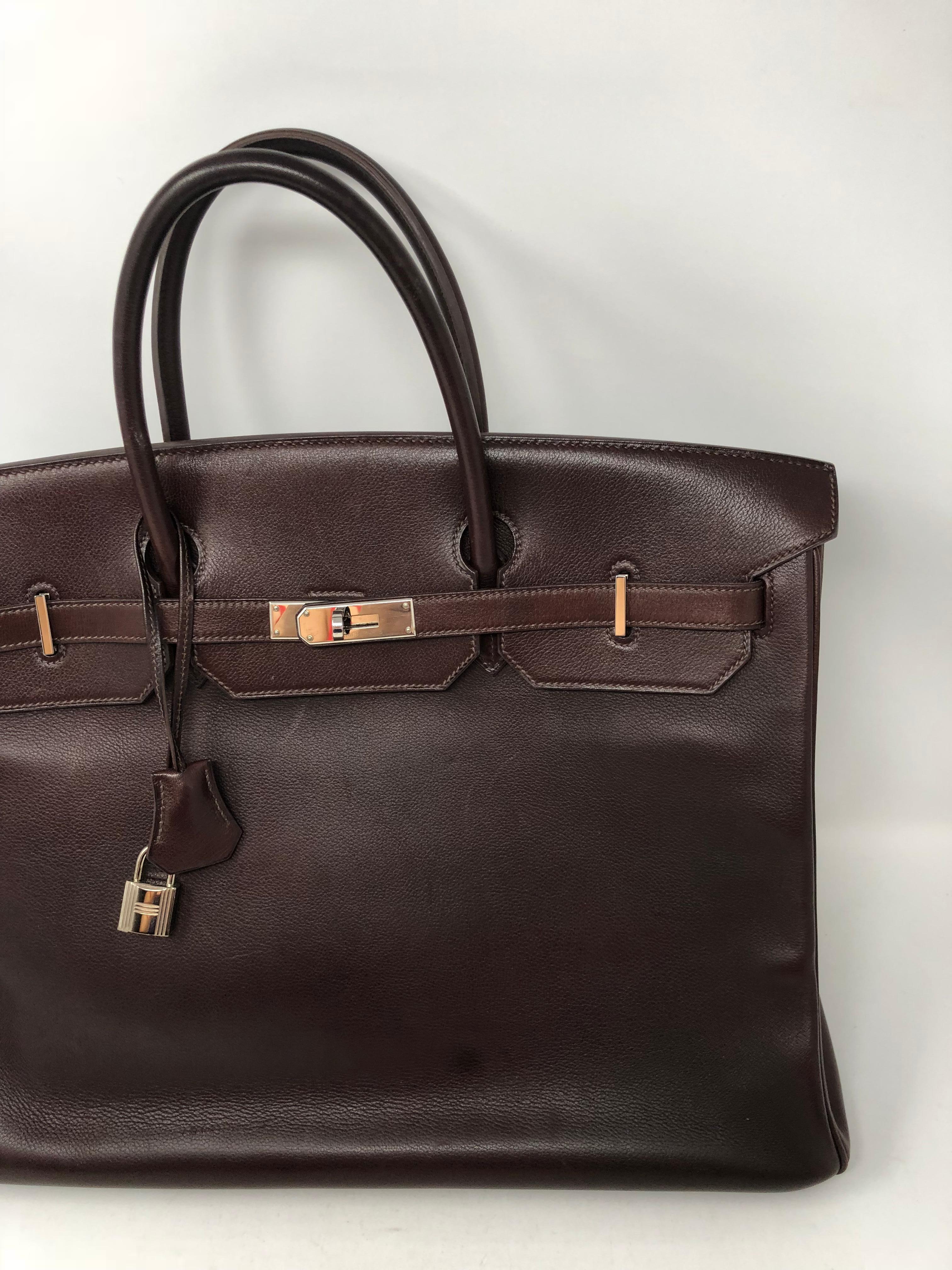 Hermes Rouge Palladium Hardware Birkin 40 Bag In Good Condition In Athens, GA