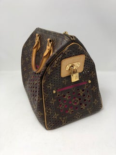 Louis Vuitton Limited Edition Perforated Fuchsia Speedy Bag