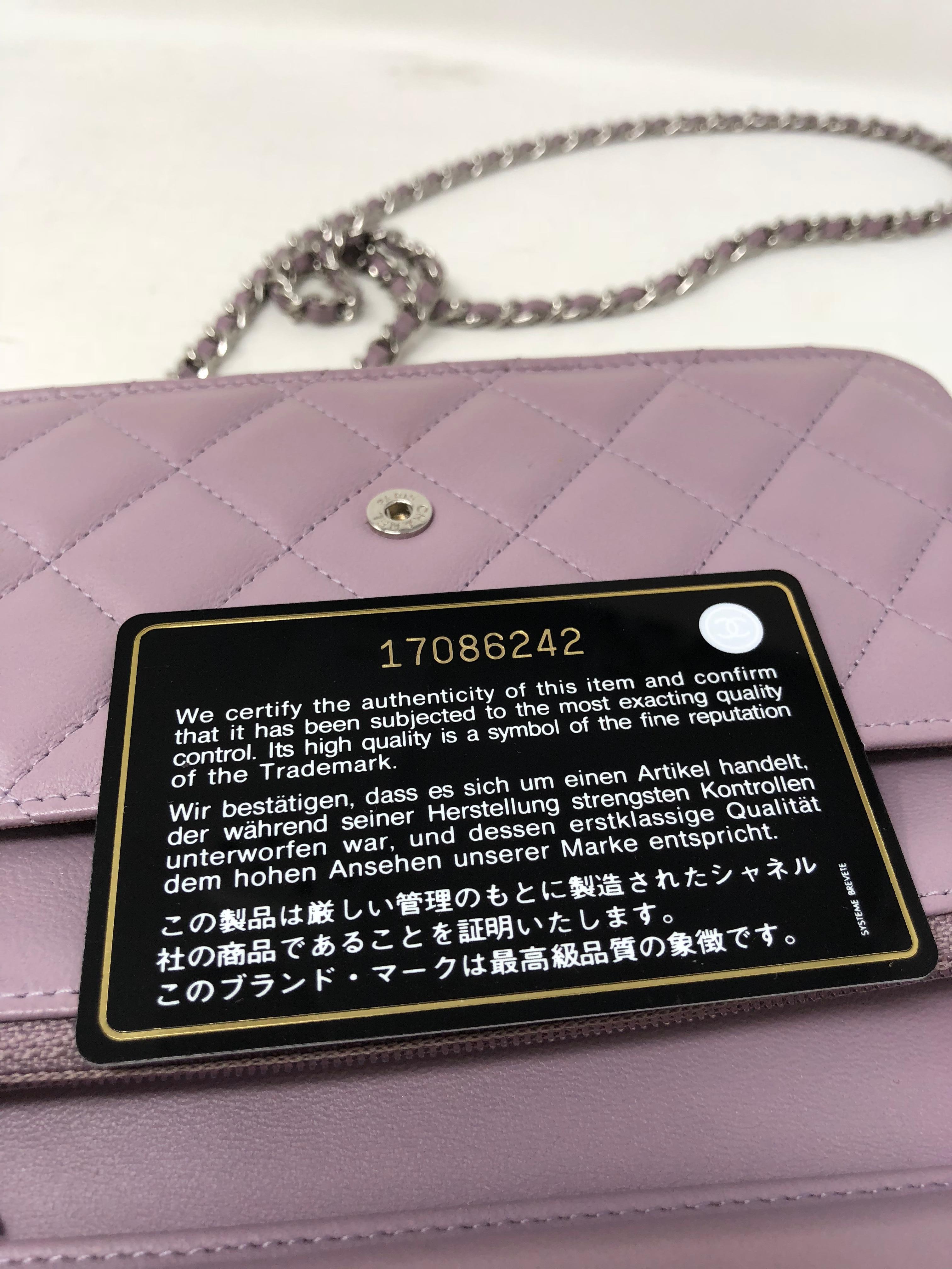 Chanel Lavendar Wallet on Chain Crossbody Bag 5