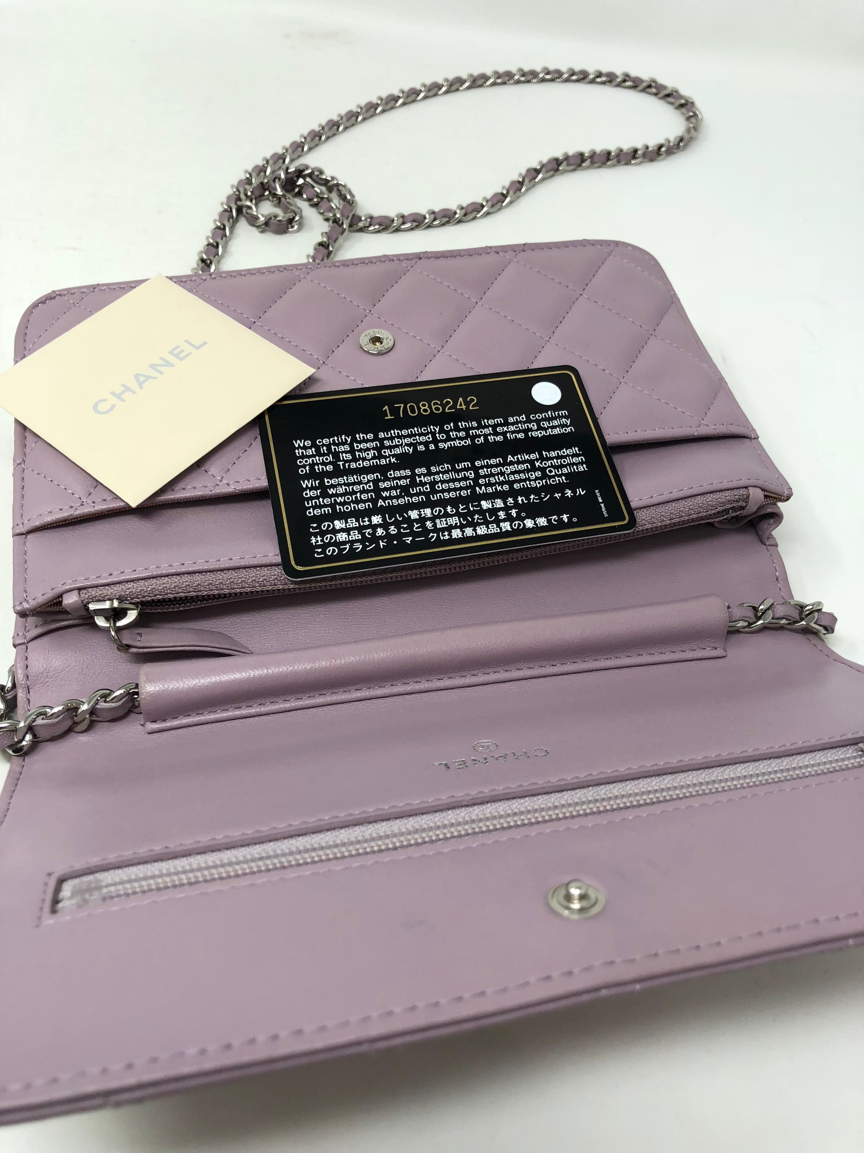 Chanel Lavendar Wallet on Chain Crossbody Bag 6