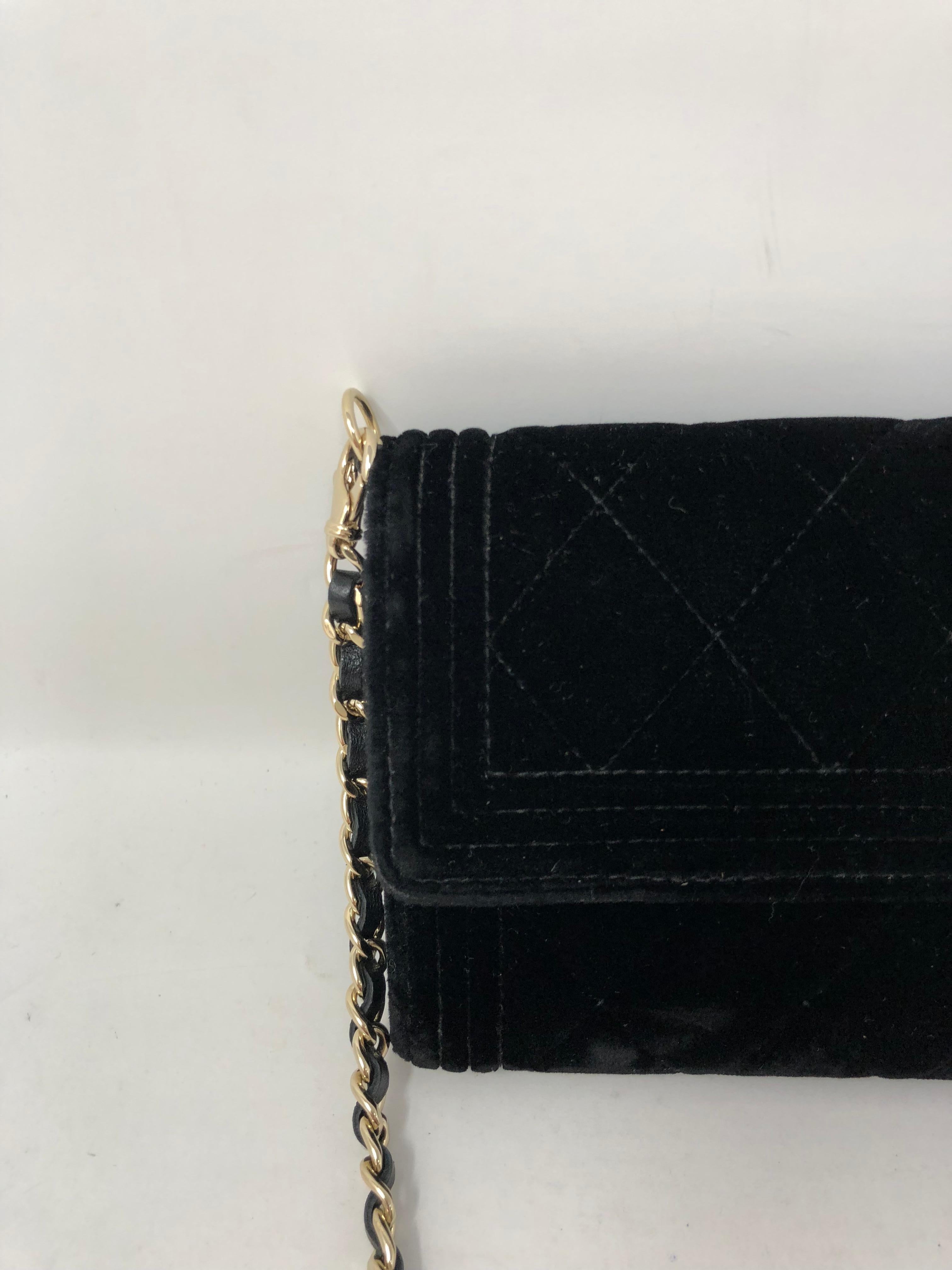 Women's or Men's Chanel Black Velvet Crossbody Bag