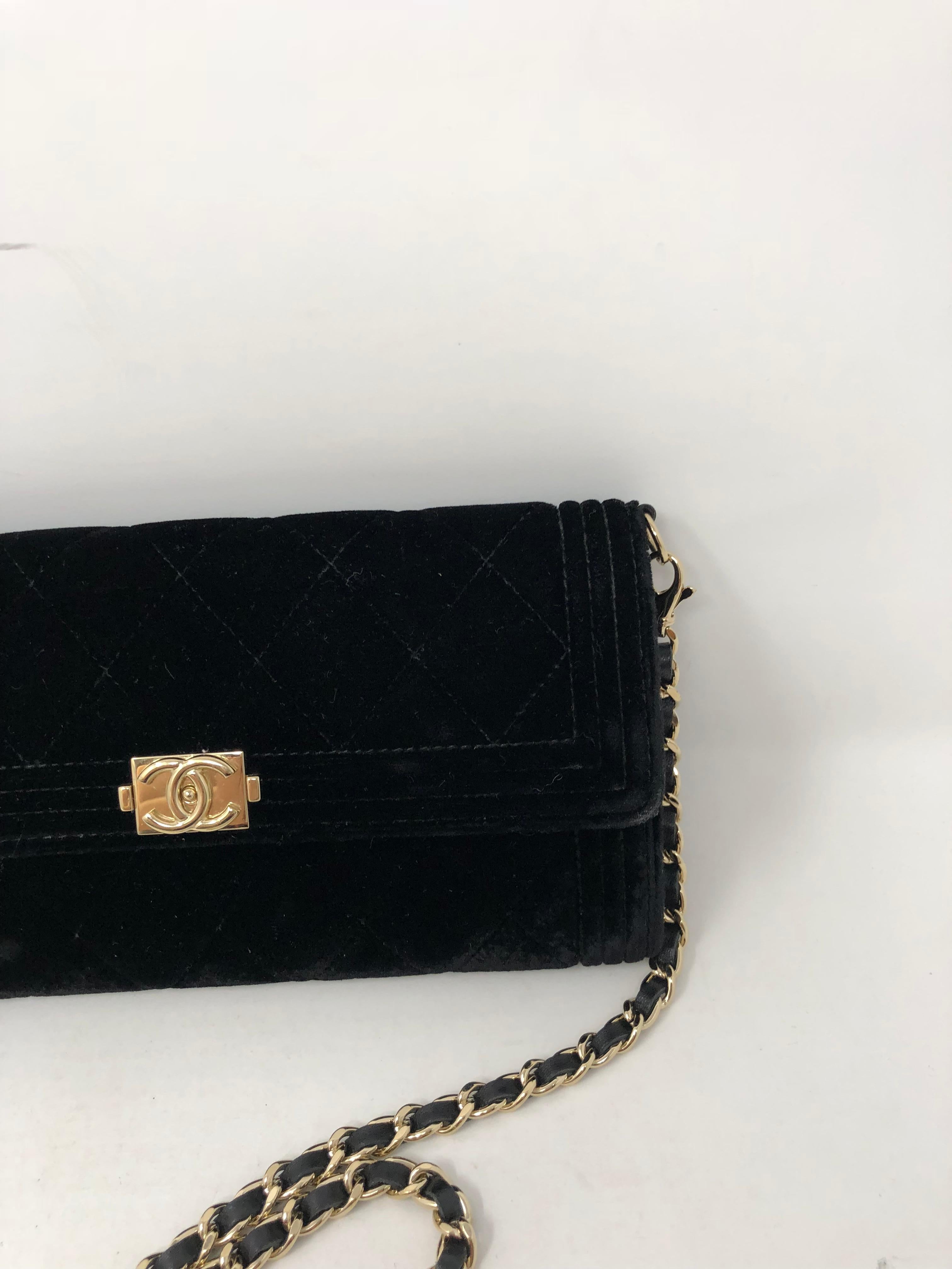Chanel Black Velvet Crossbody Bag 1