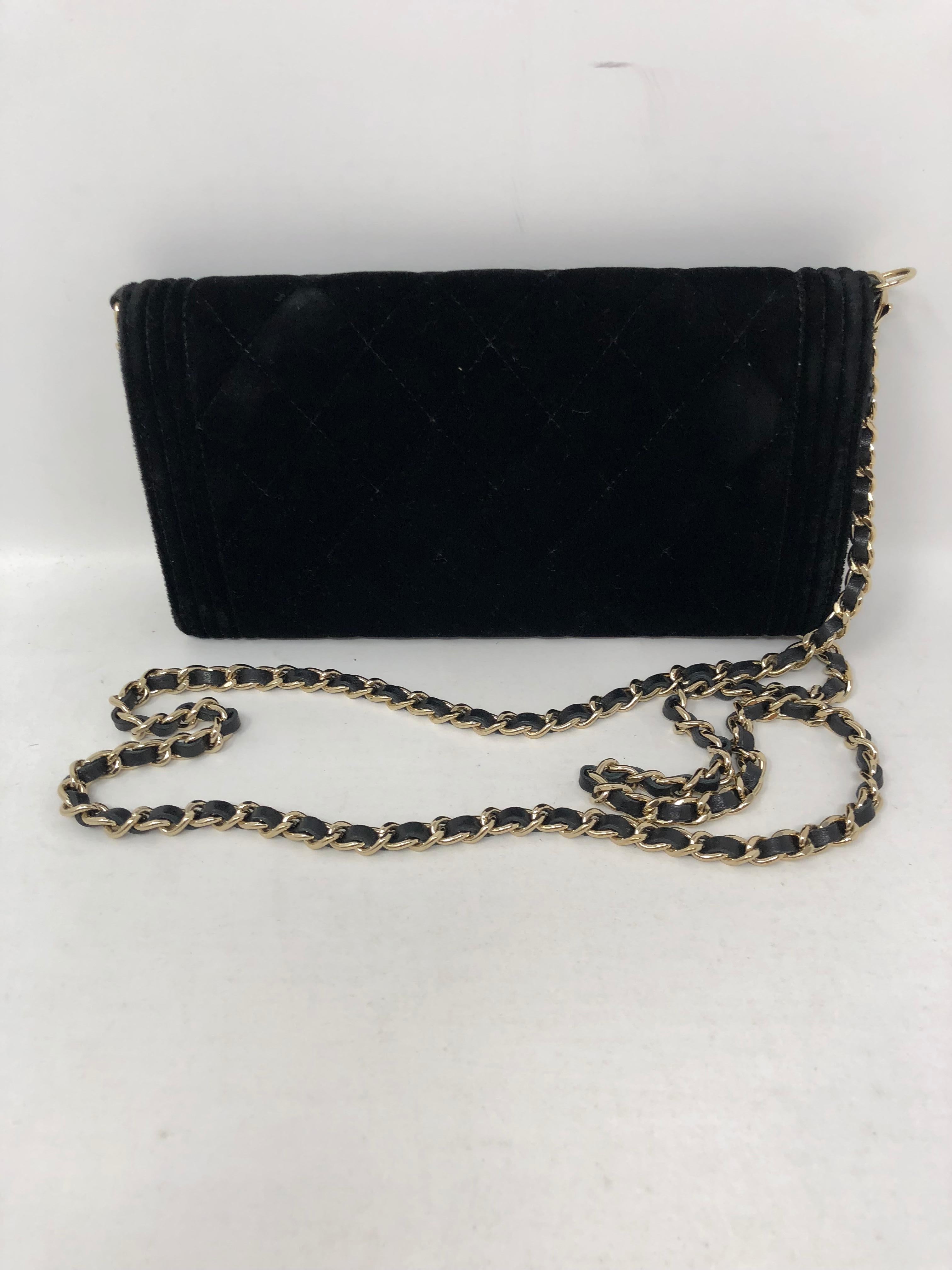 Chanel Black Velvet Crossbody Bag 4