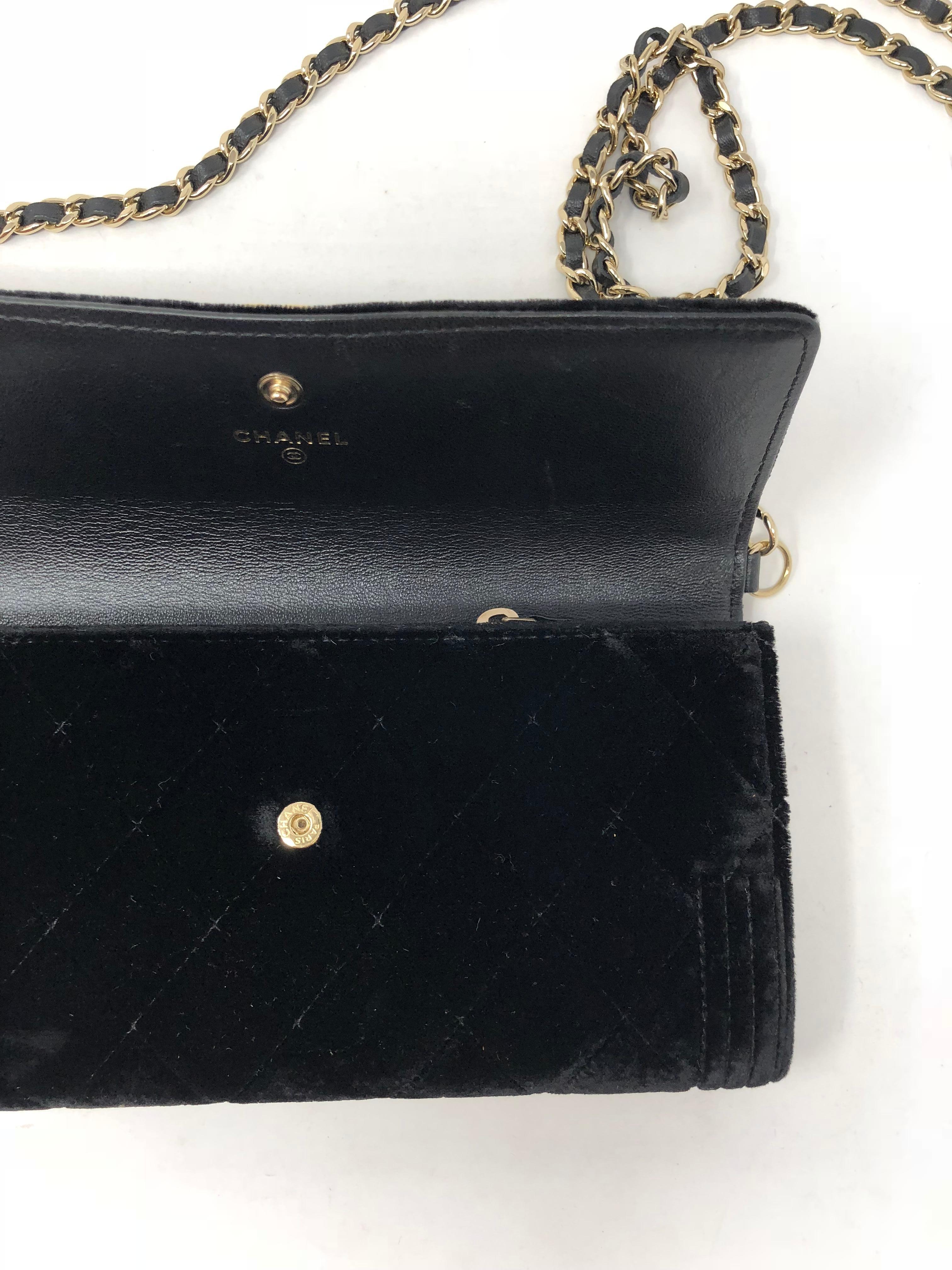 Chanel Black Velvet Crossbody Bag 6