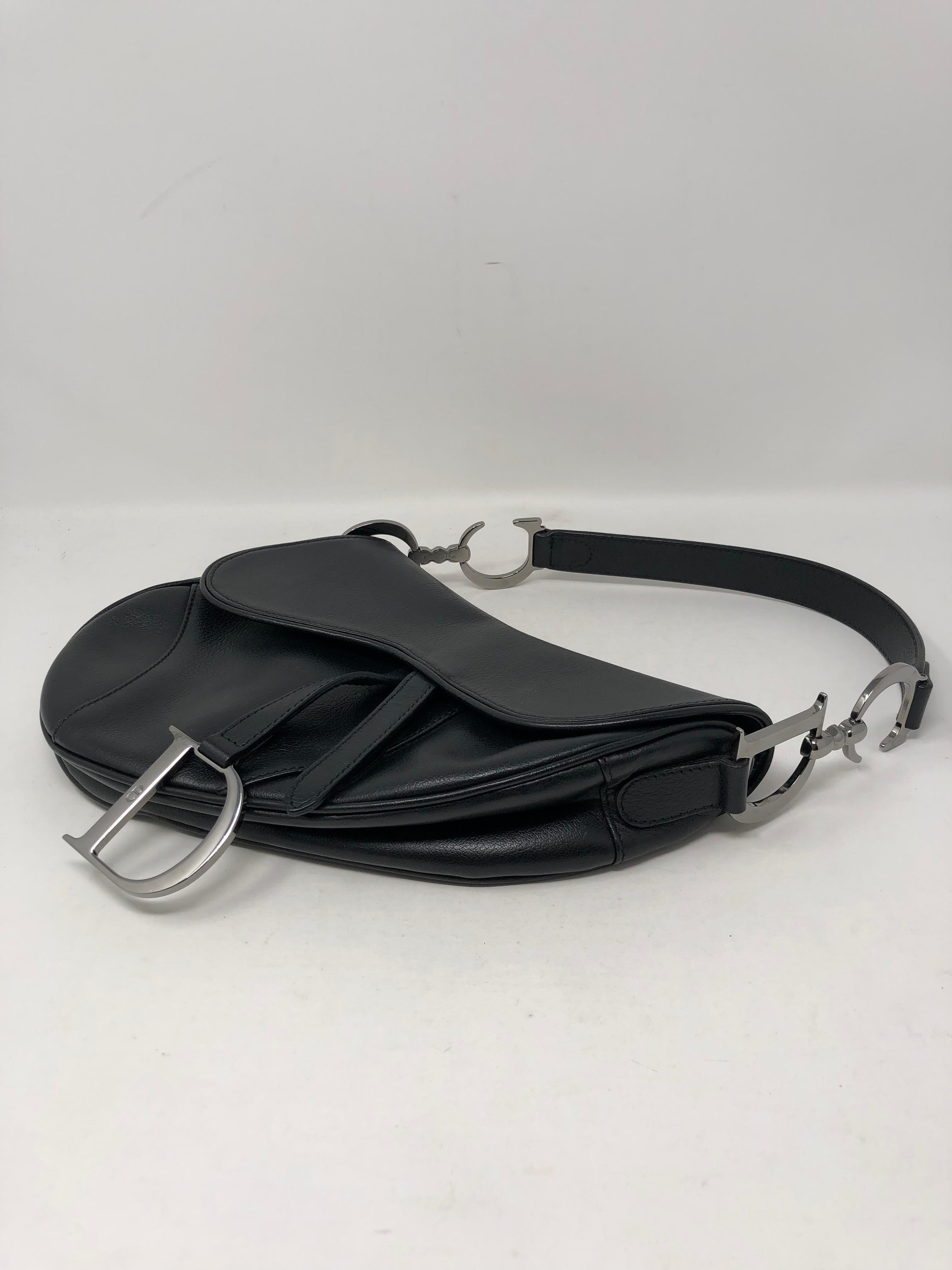 Women's or Men's Christian Dior Black Saddle Bag